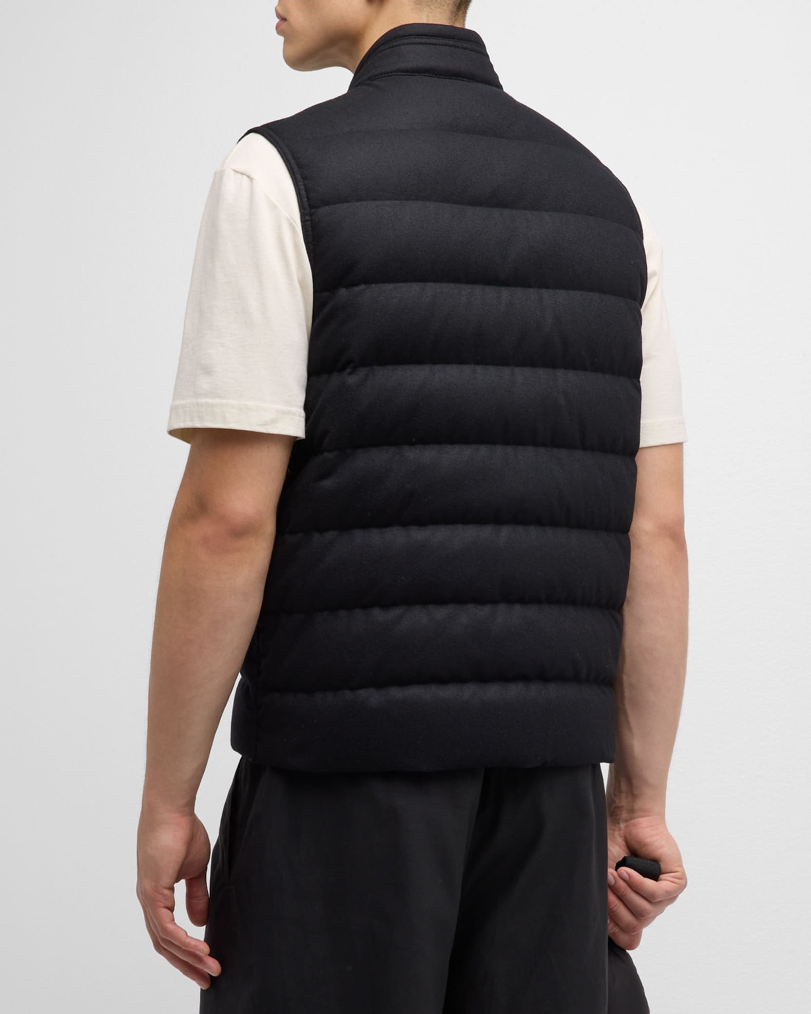 Moncler Men's Gallienne Cashmere-Blend Down Vest | Neiman Marcus