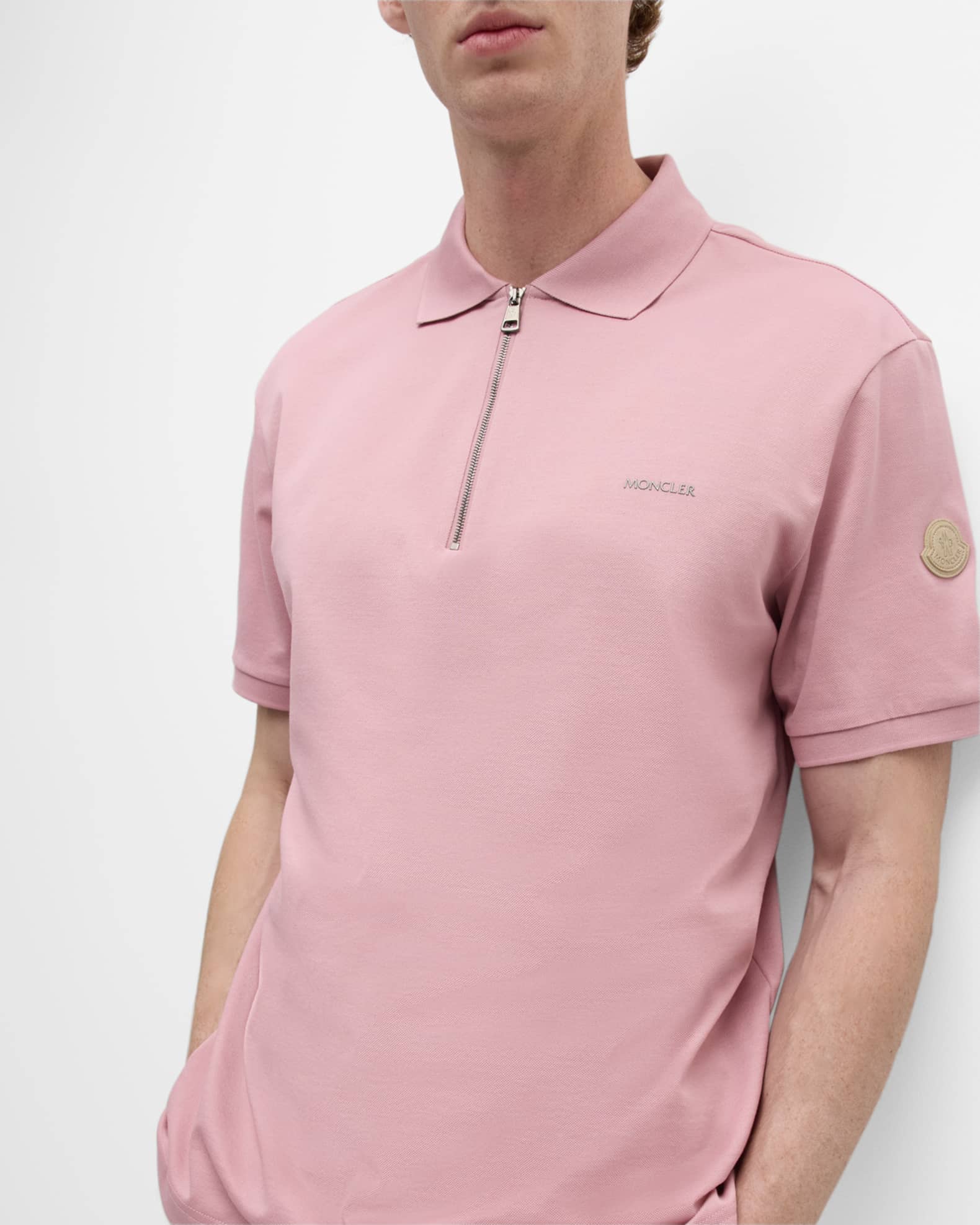 Pink moncler 2024 polo mens