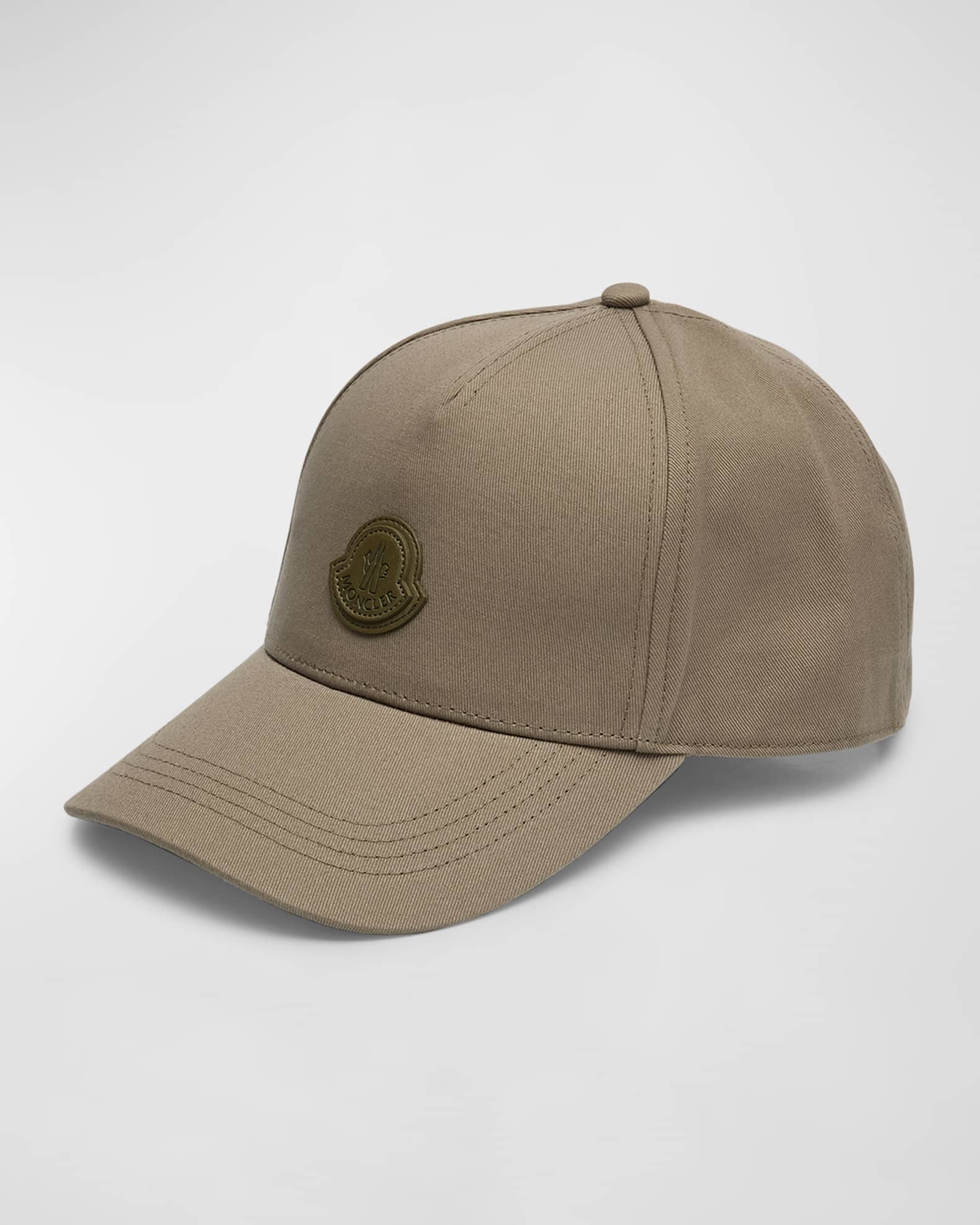 Moncler Men s Gabardine Leather Patch Baseball Cap Neiman Marcus