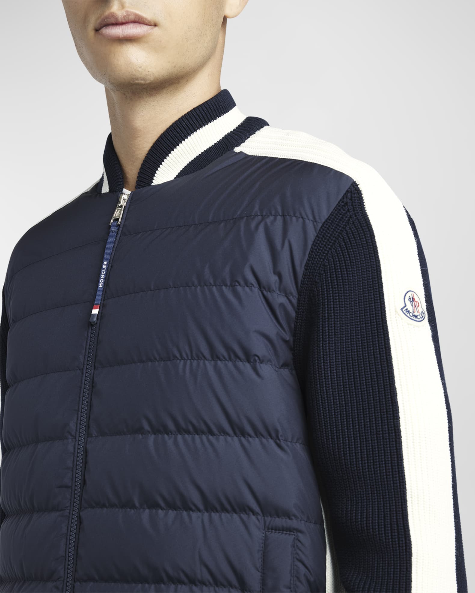 Moncler down knit combo sweater discount