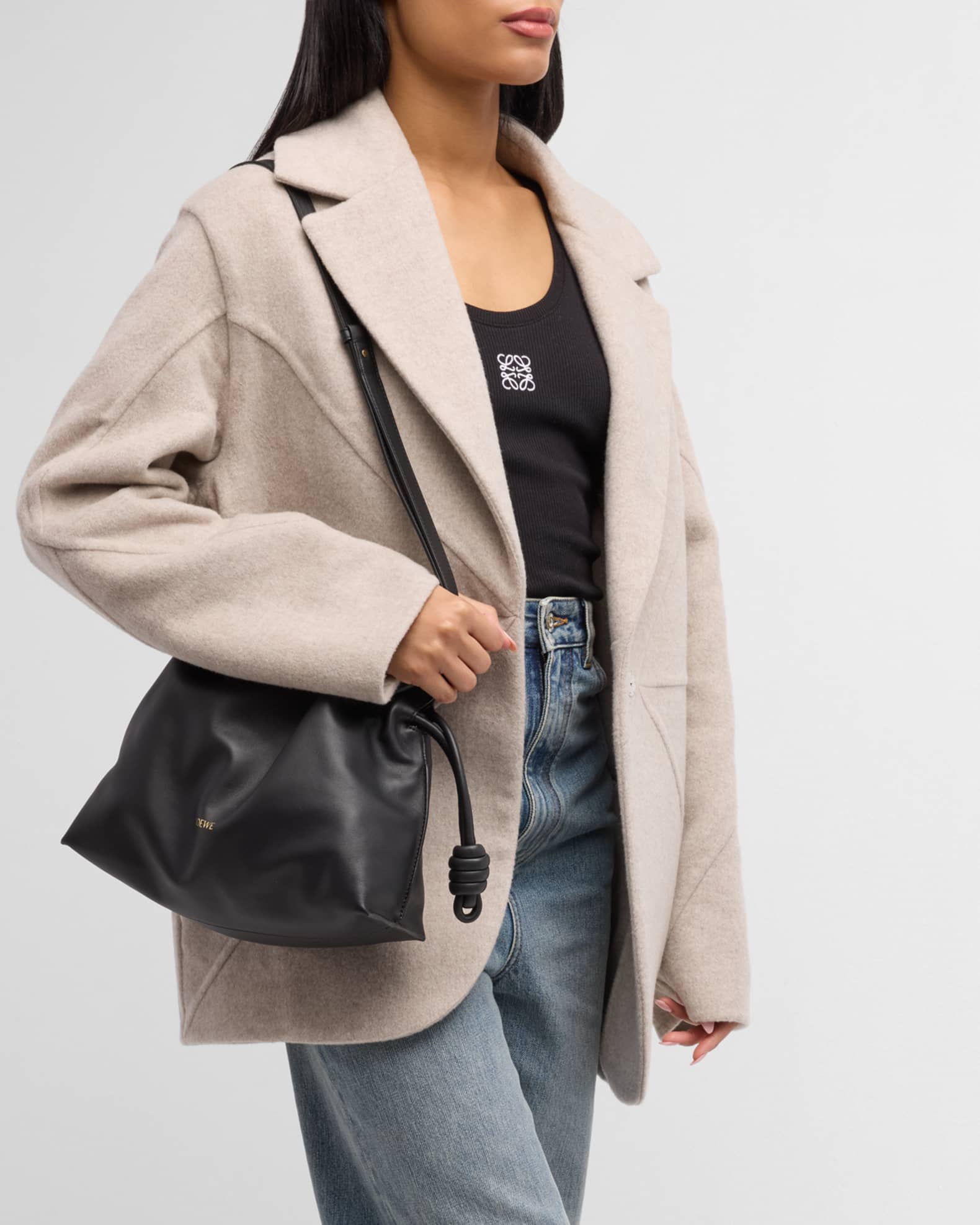 Flamenco Medium Clutch Bag in Napa Leather | Neiman Marcus