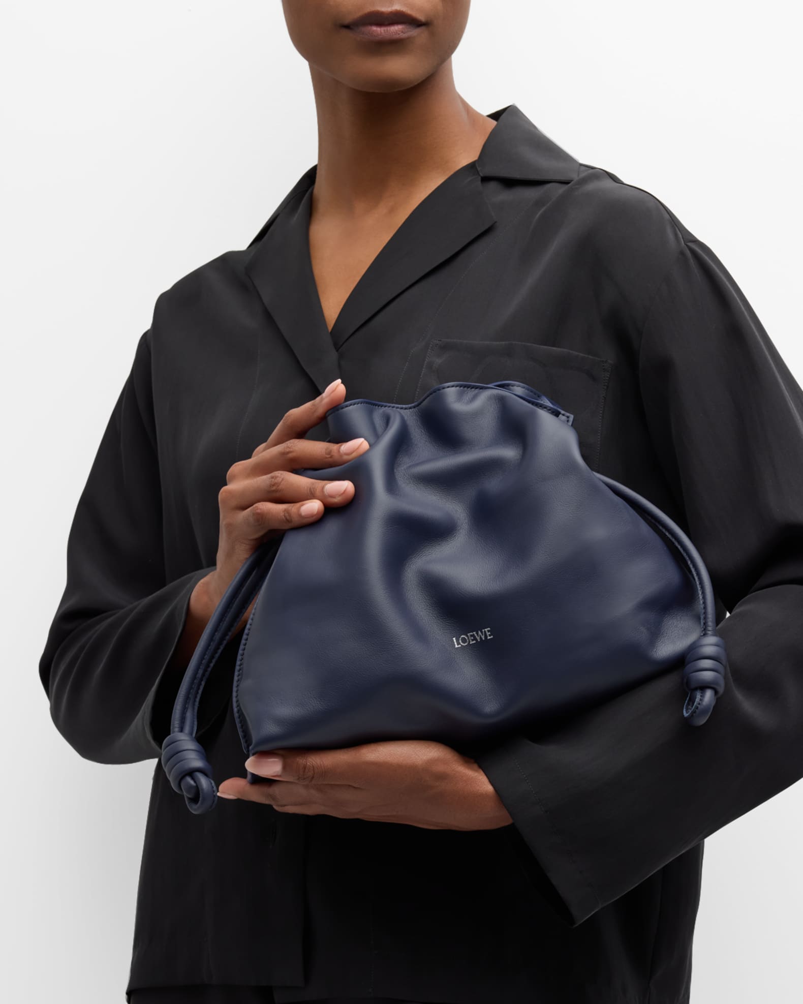 クラッチバッグ CLUTCH MEDIUM FLAMENCO Medium Flamenco clutch in nappa calfskin Green - LOEWE