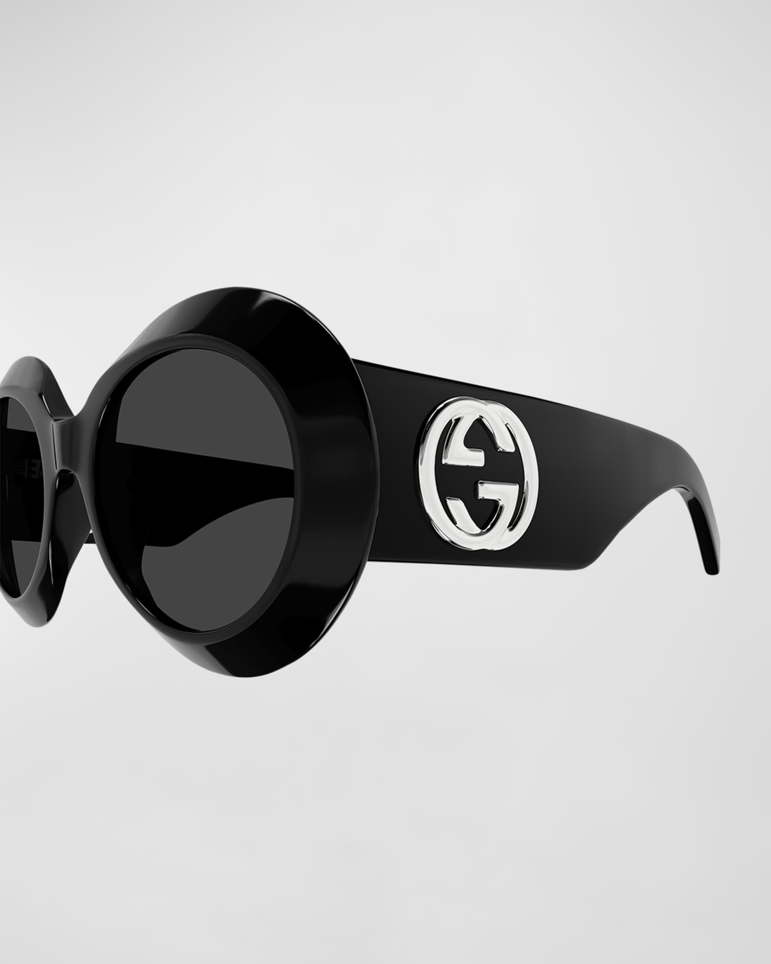 Beveled Acetate Round Sunglasses  1