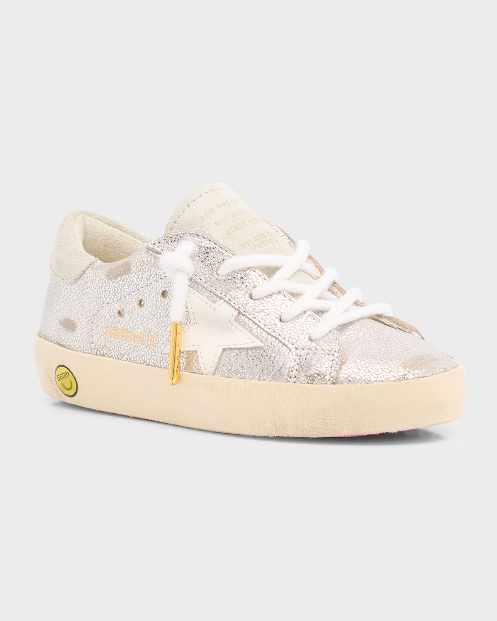 Girl's Superstar Lace Up Micro Crackle Sneakers, Kids 1