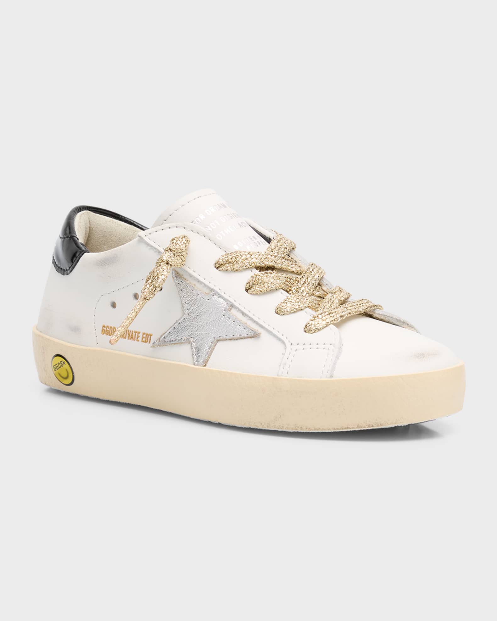 Girl's Superstar Mixed Leather Low-Top Sneakers, Baby/Toddler 1