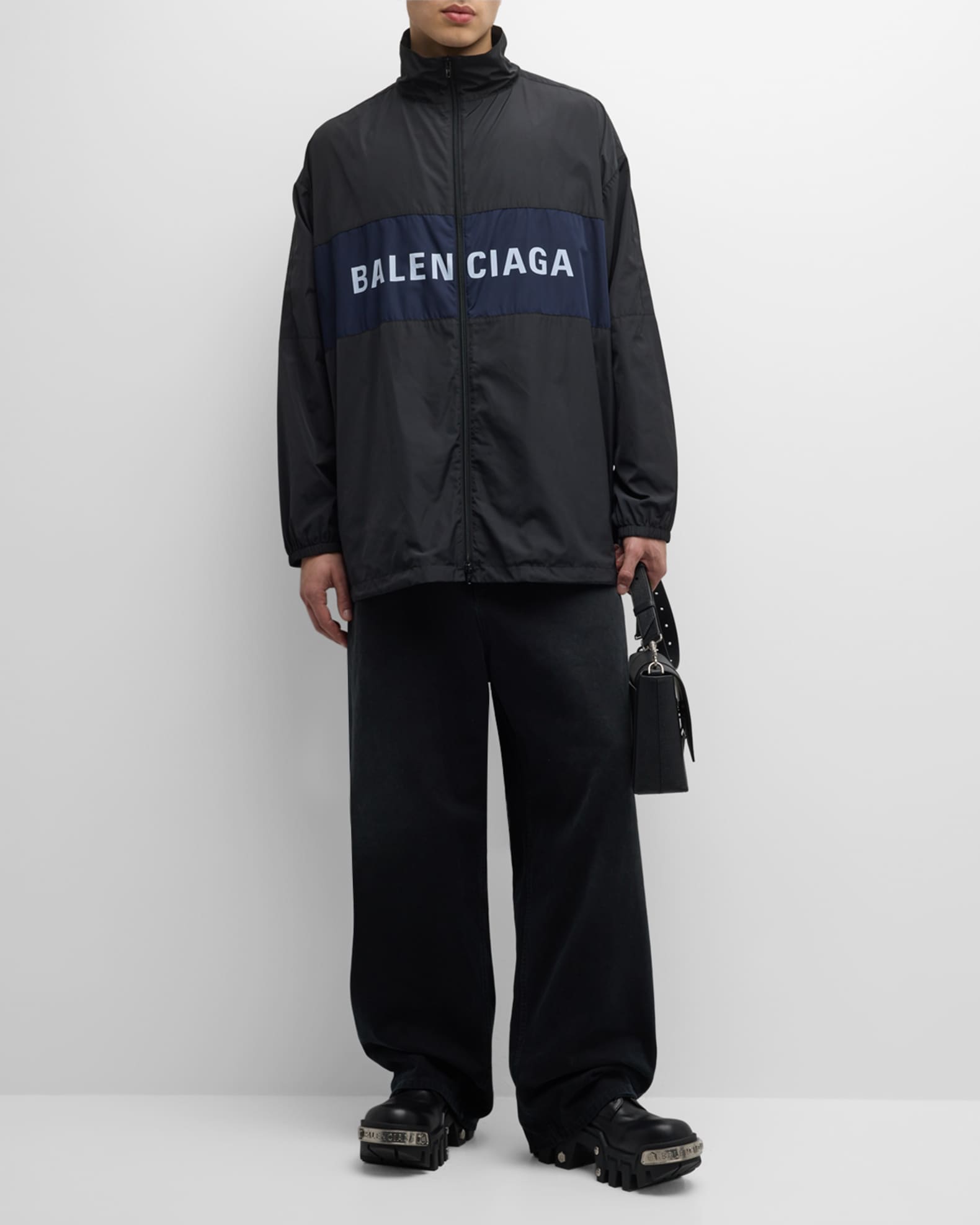 Men's Bicolor Logo Zip-Up Jacket