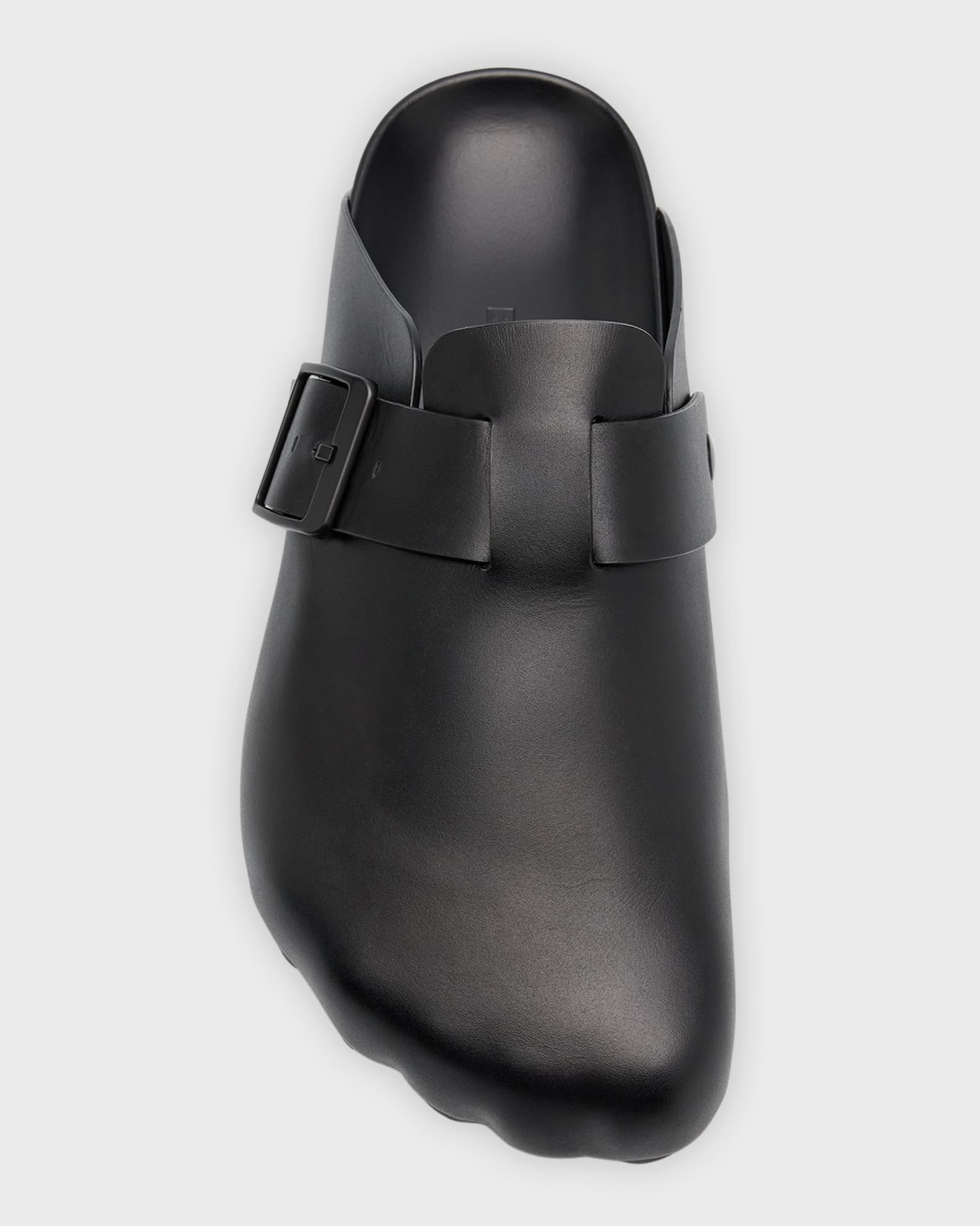 Balenciaga Sunday Calfskin Buckle Mules | Neiman Marcus