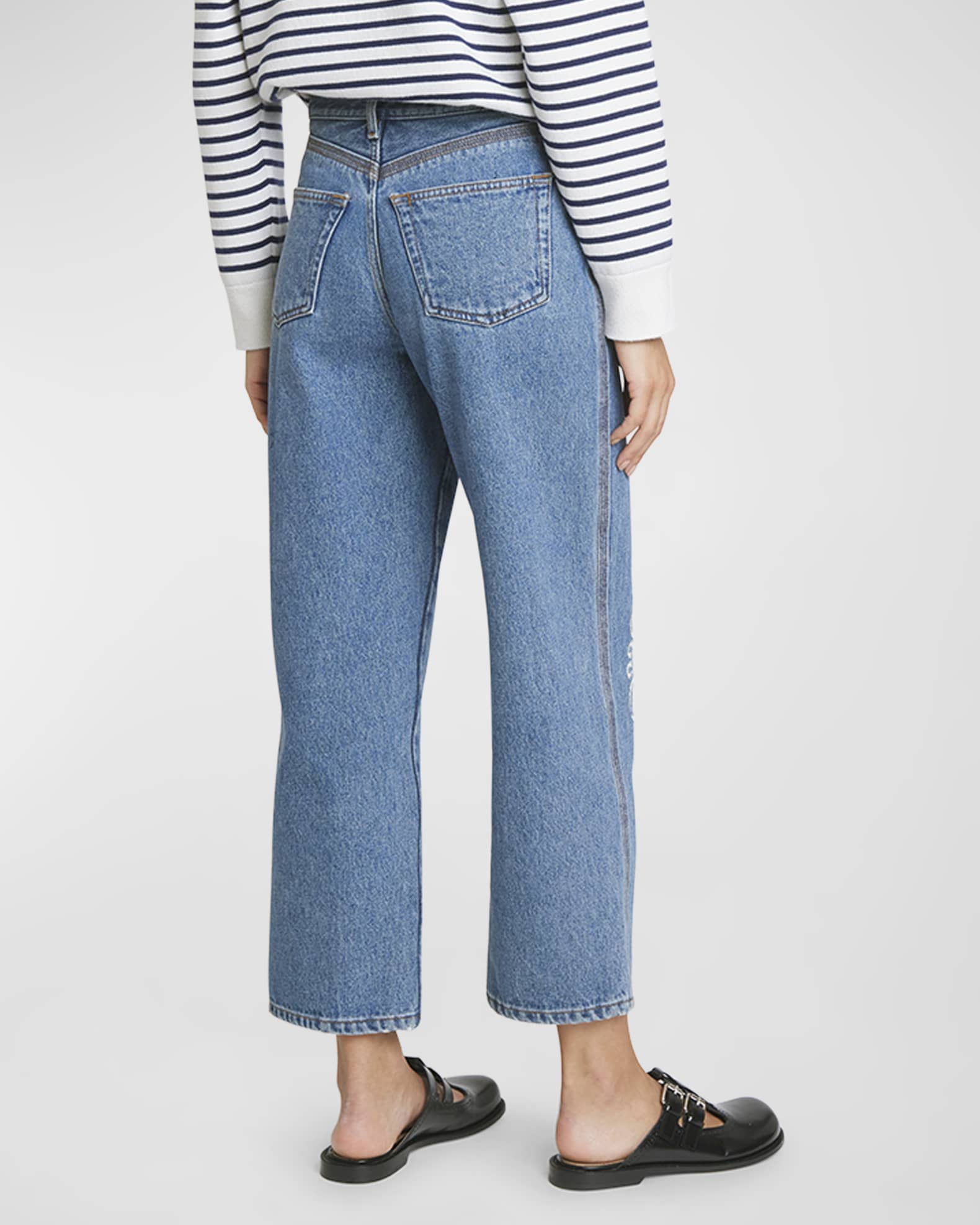 さらなる高みへ【LOEWE】Anagram high-rise cropped jeans Anagram high-rise cropped jeans in blue - Loewe | Mytheresa
