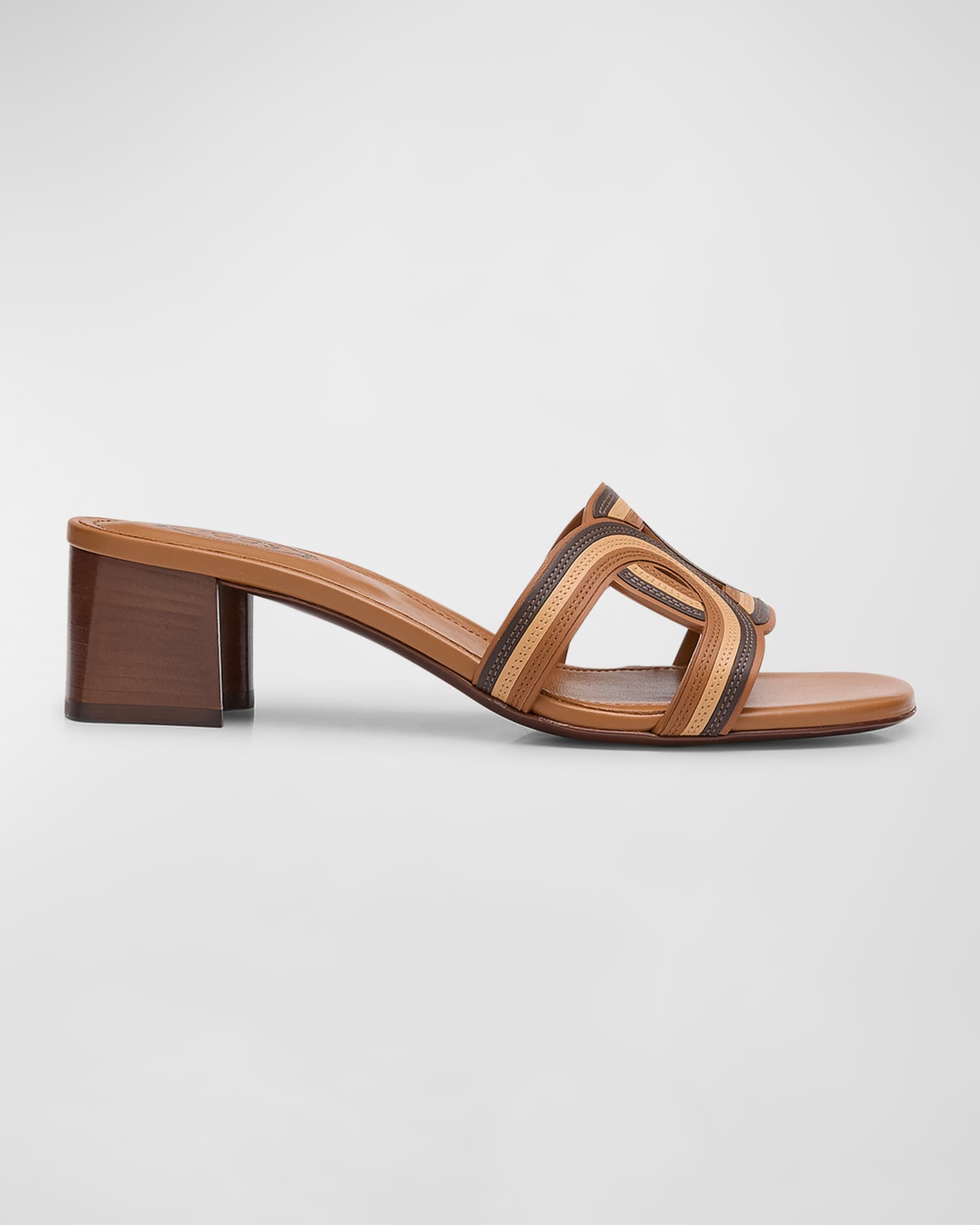 Tricolor Leather Mule Sandals 0
