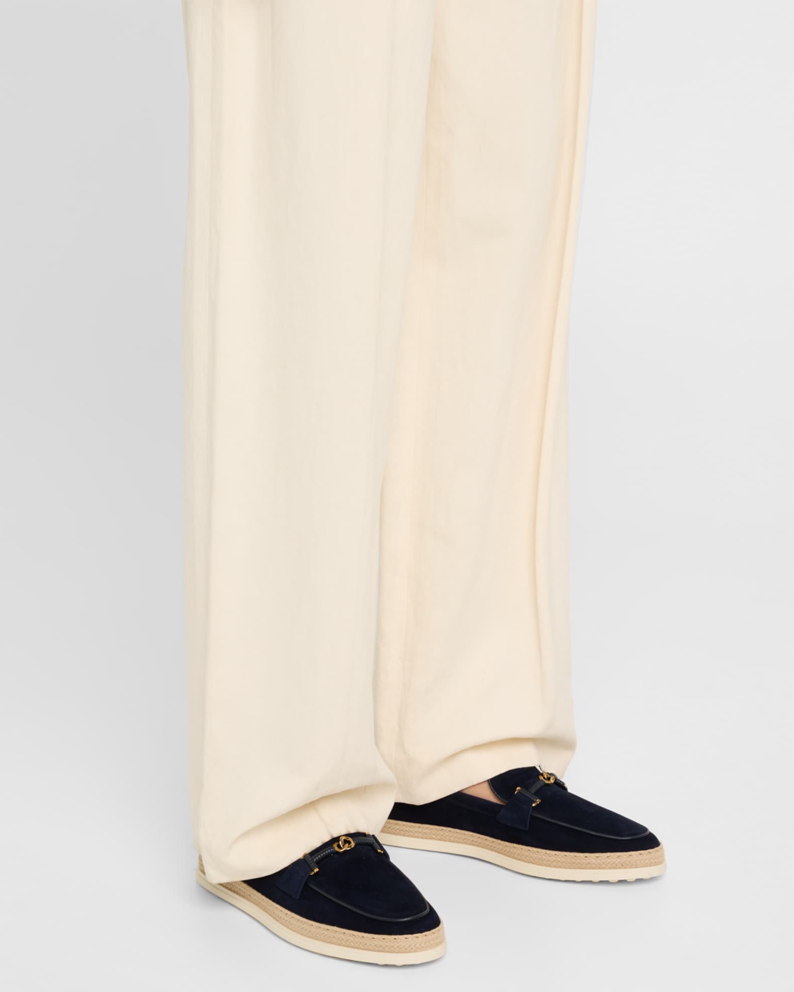 Suede T-Ring Espadrille Loafers 1