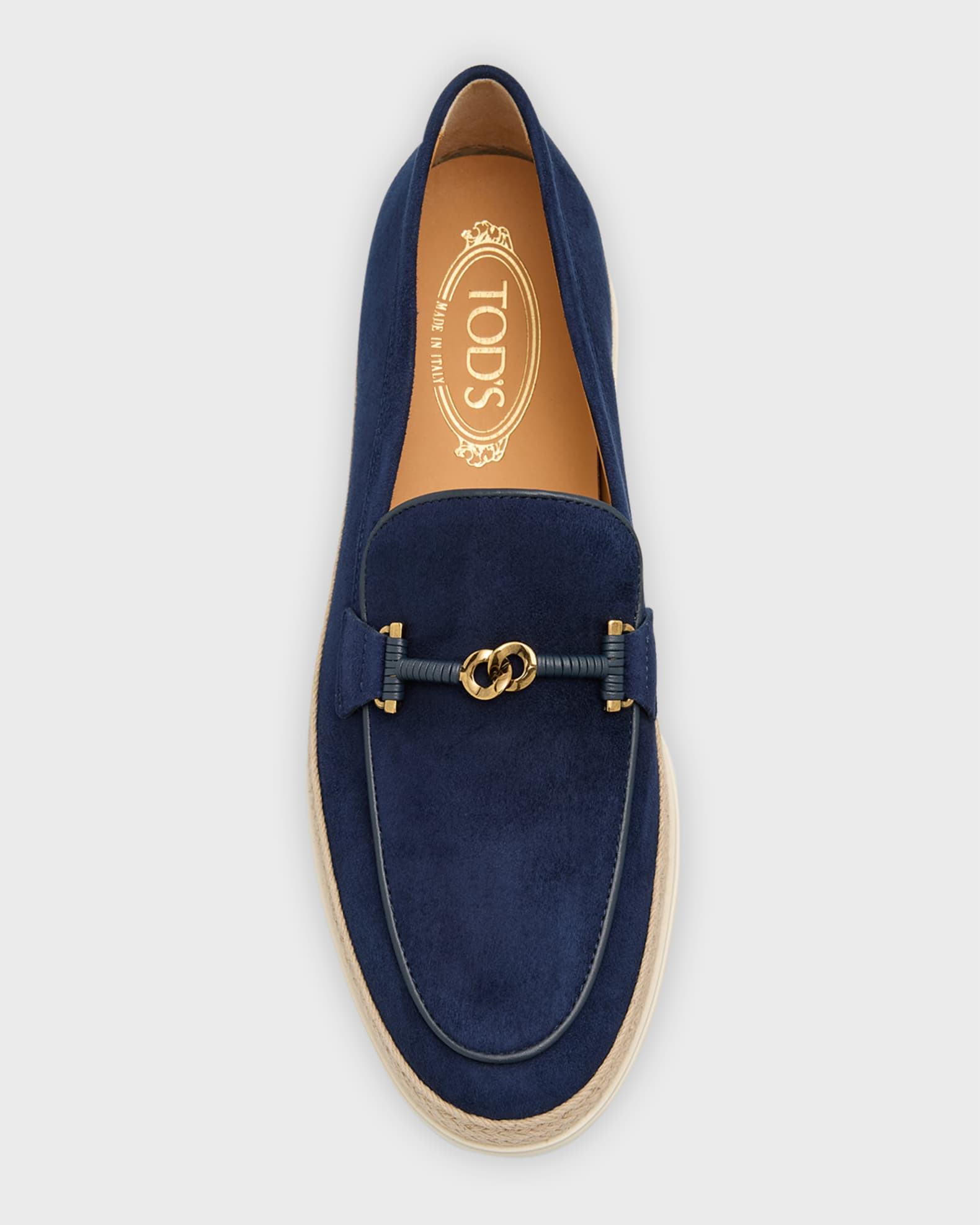 【関税＆送料込み】Tod'S Moccasin T Ring Shoes Tod's Suede T-Ring Espadrille Loafers | Neiman Marcus
