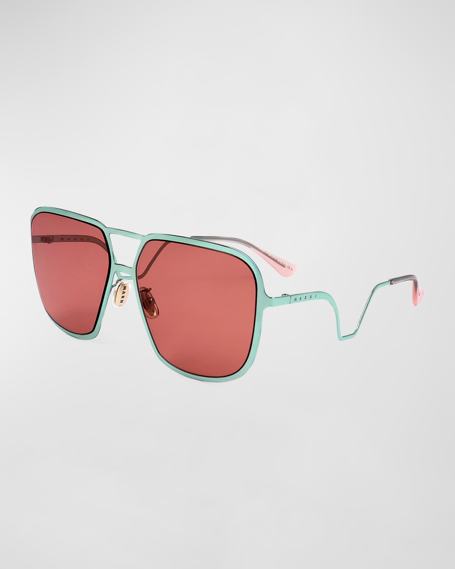 Geometric Metal Aviator Sunglasses  0