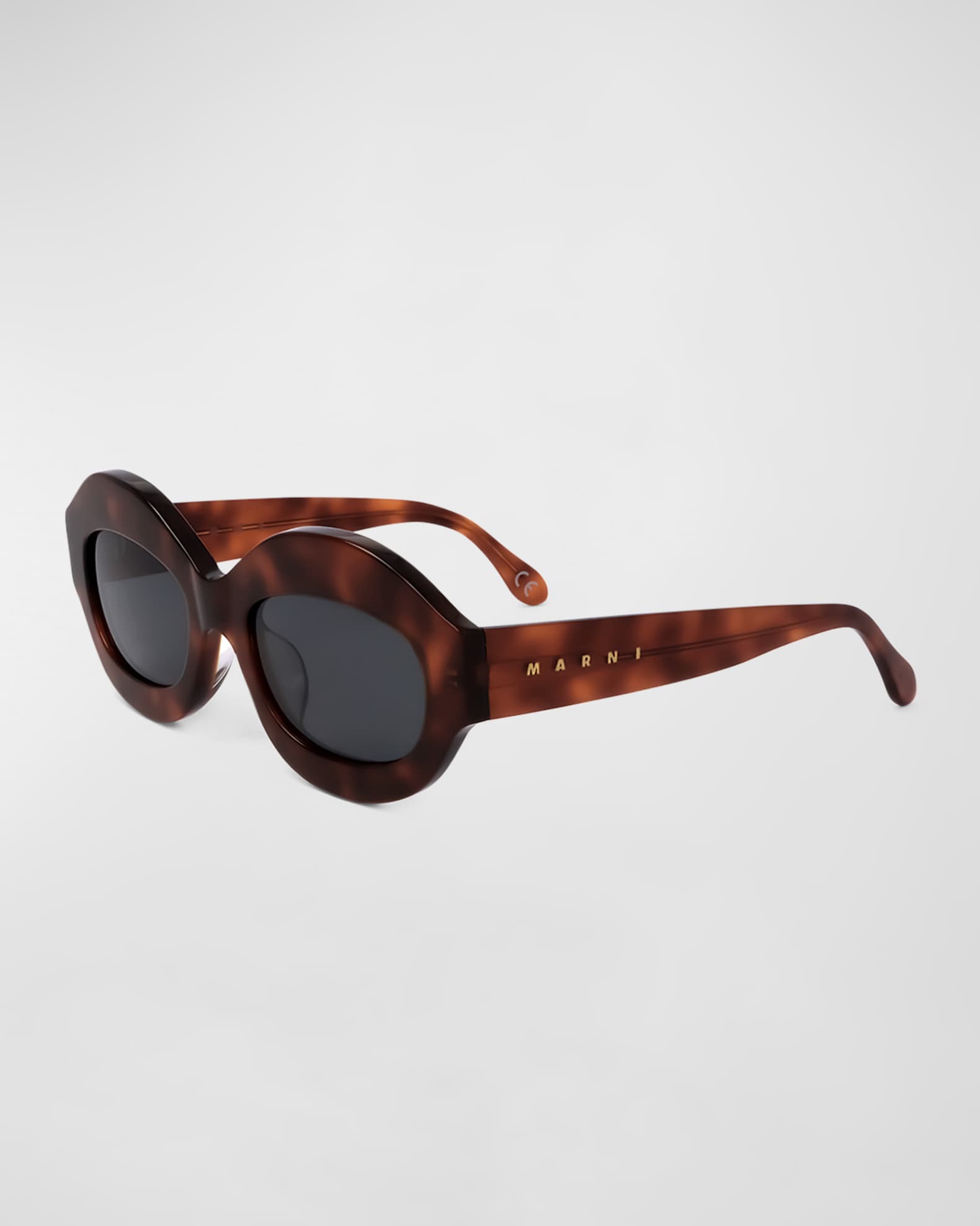 Logo Acetate Oval Sunglasses  0