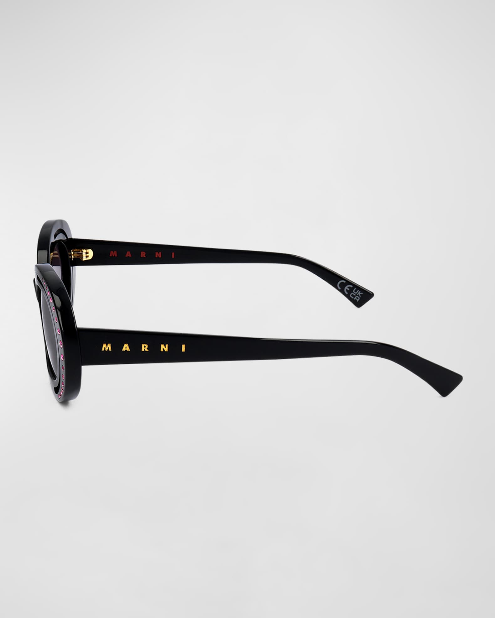 Crystal-Embellished Acetate Oval Sunglasses  1