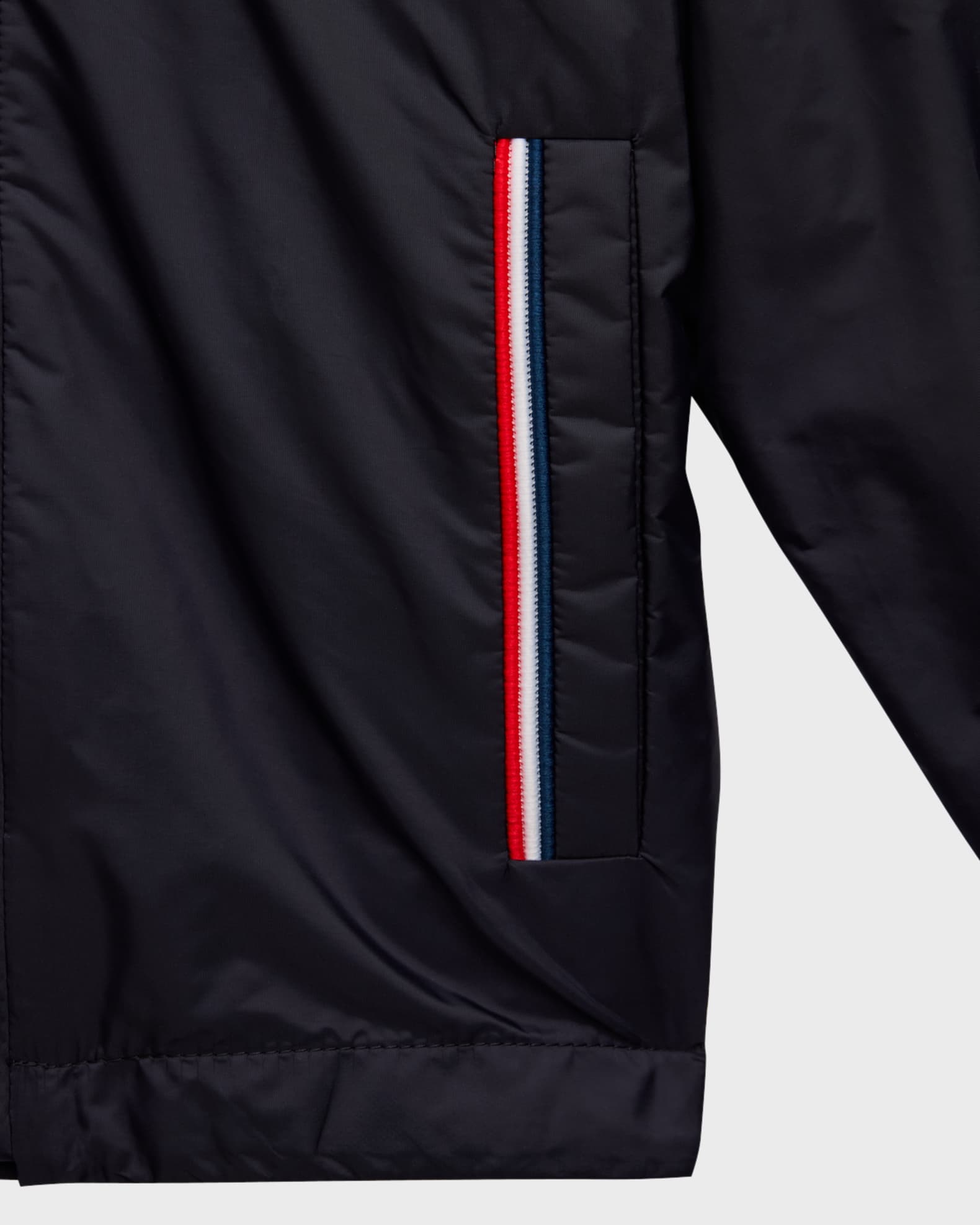 Moncler Boy's Granduc Tricolor Trim Jacket, Size 4-6