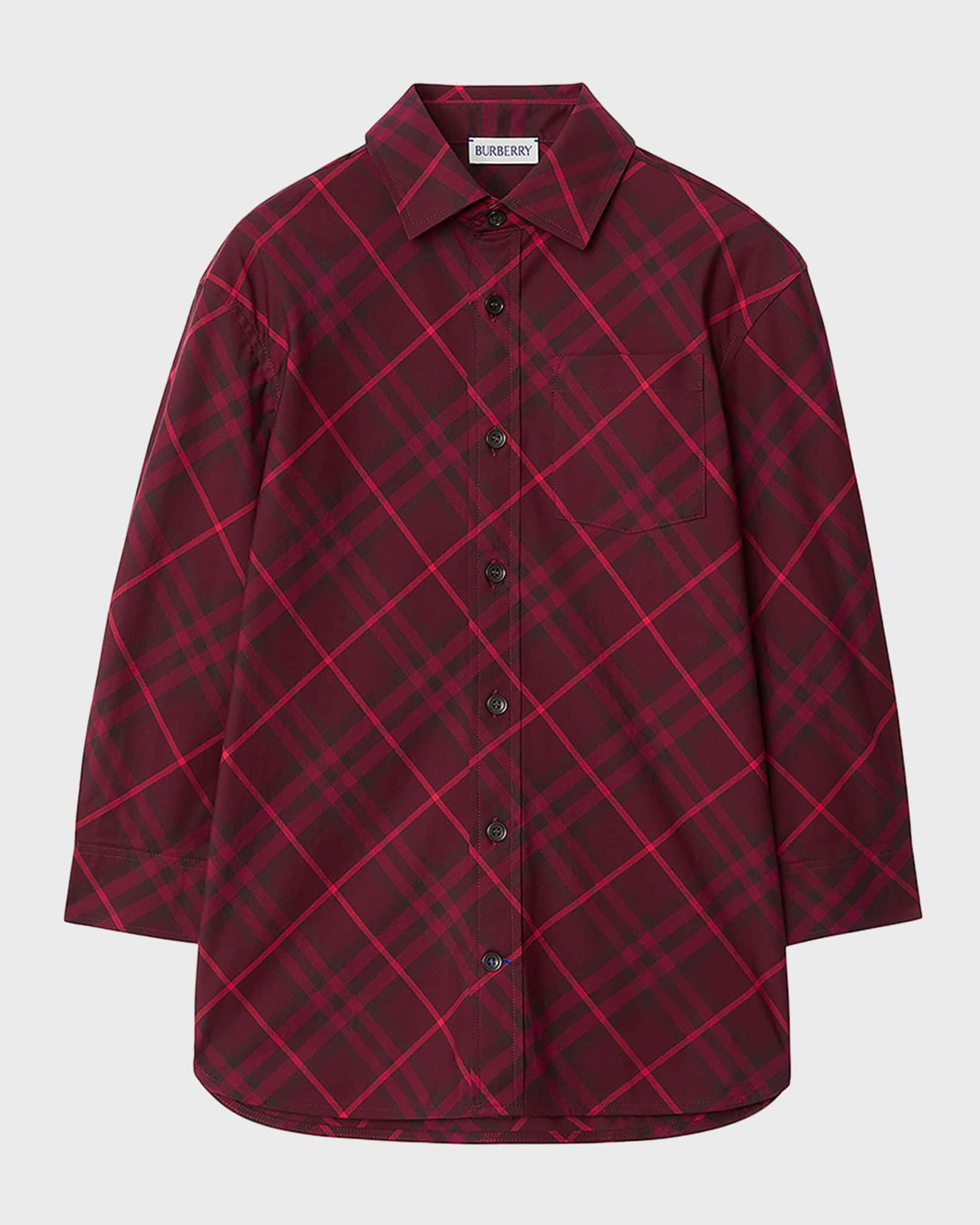 Burberry Boy s Angelo Bias Check Button Front Shirt Size 3 14