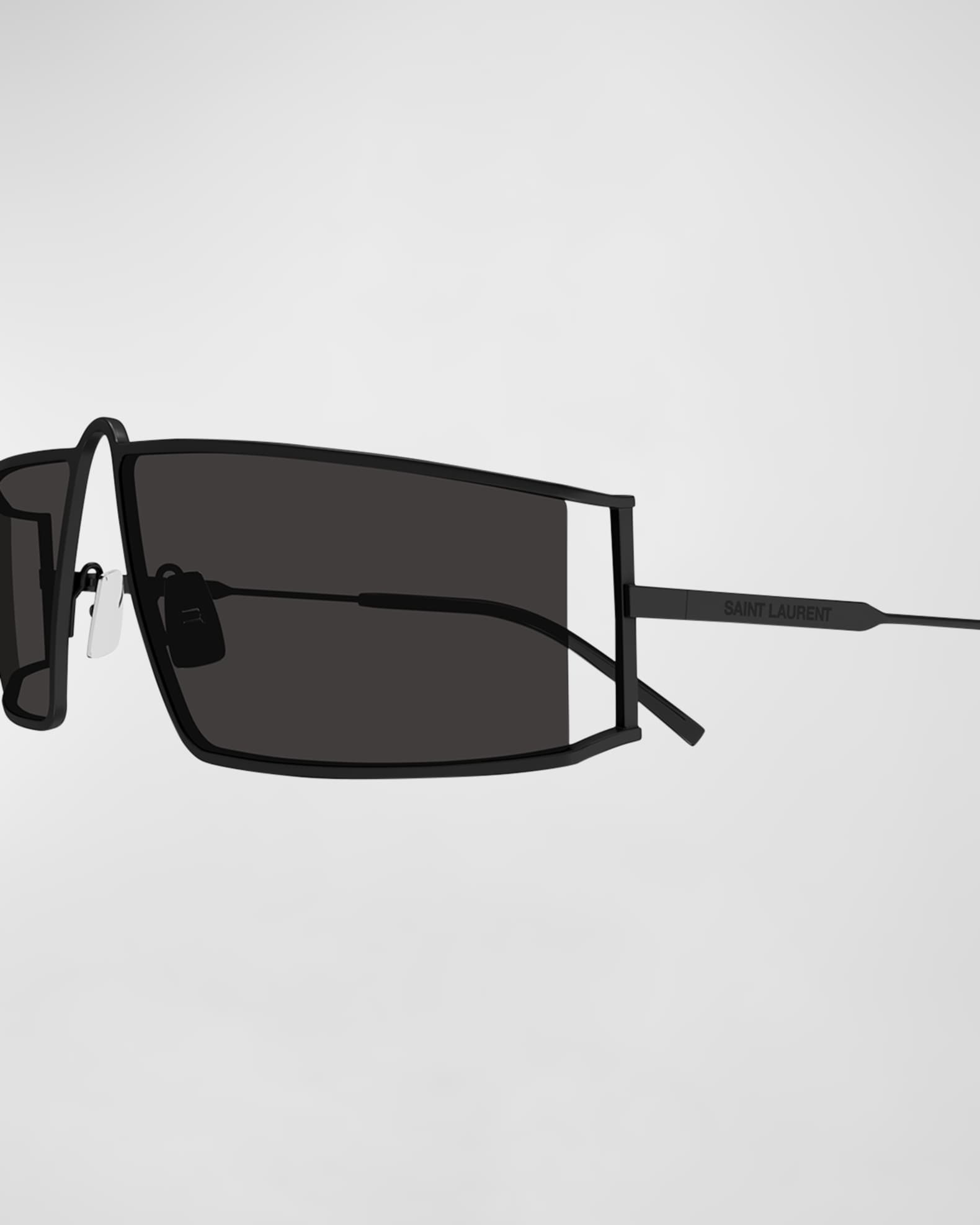 Cut-Out Metal Rectangle Sunglasses - Thumbnail 2
