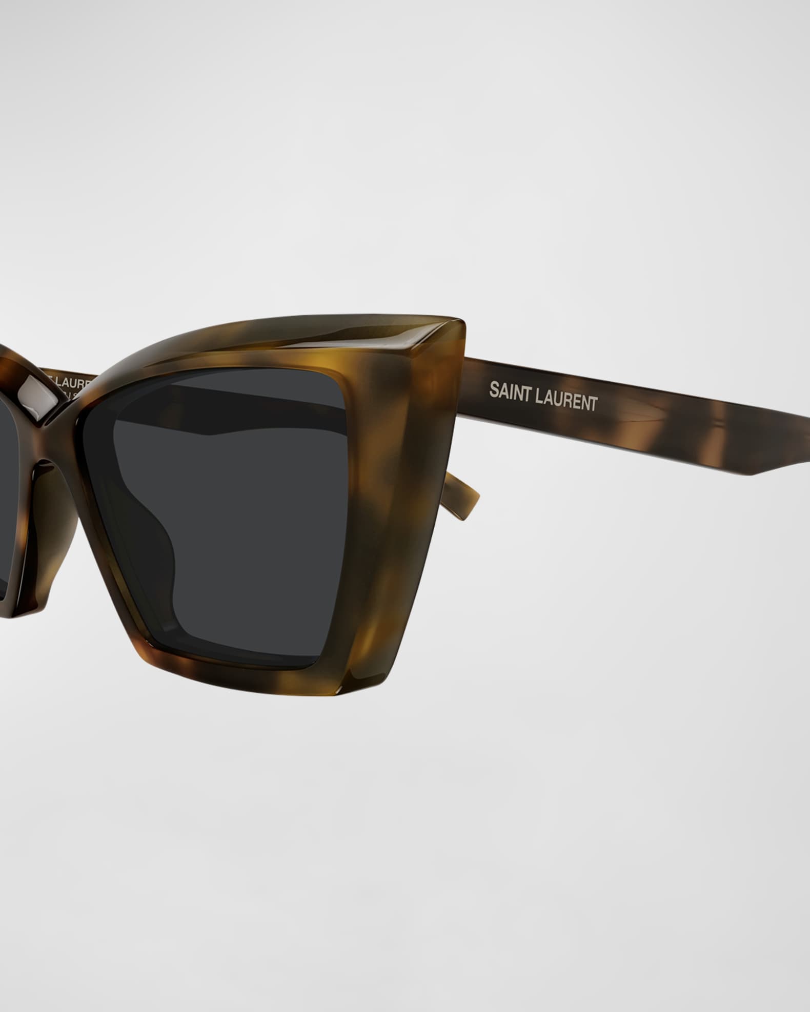 Saint Laurent Beveled Acetate Cat-Eye Sunglasses | Neiman Marcus