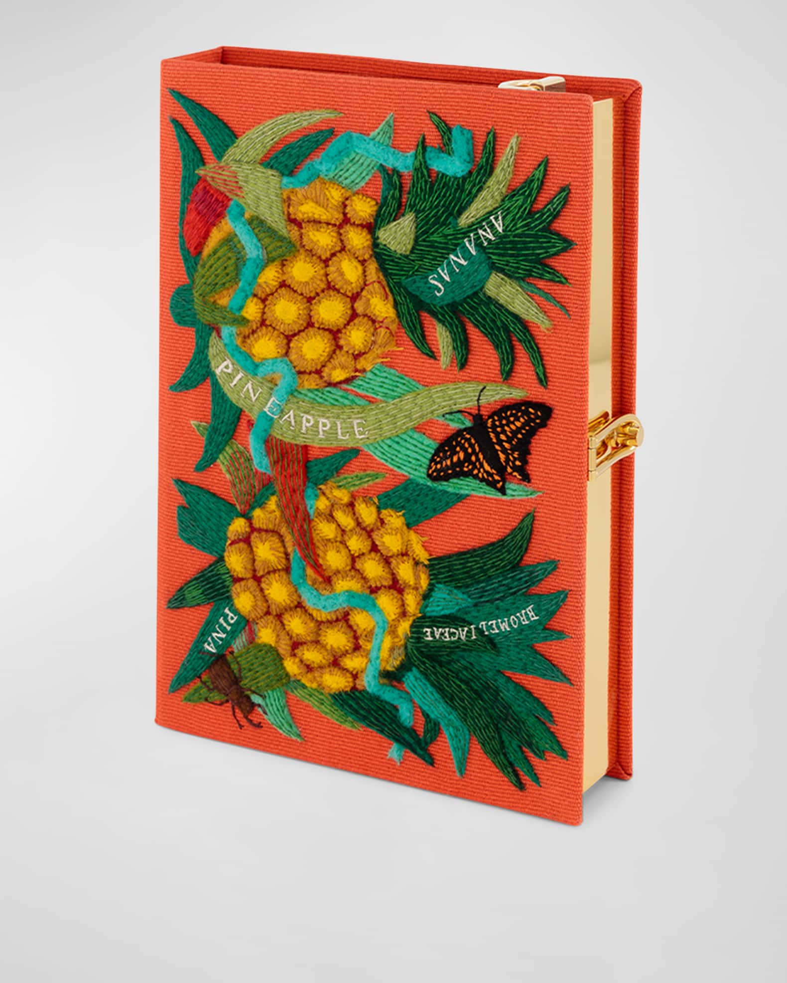 ④■新品未使用■キャラメルクラッチ caramel clutch　■Ananas Olympia Le-Tan Ananas Book Clutch Bag | Neiman Marcus