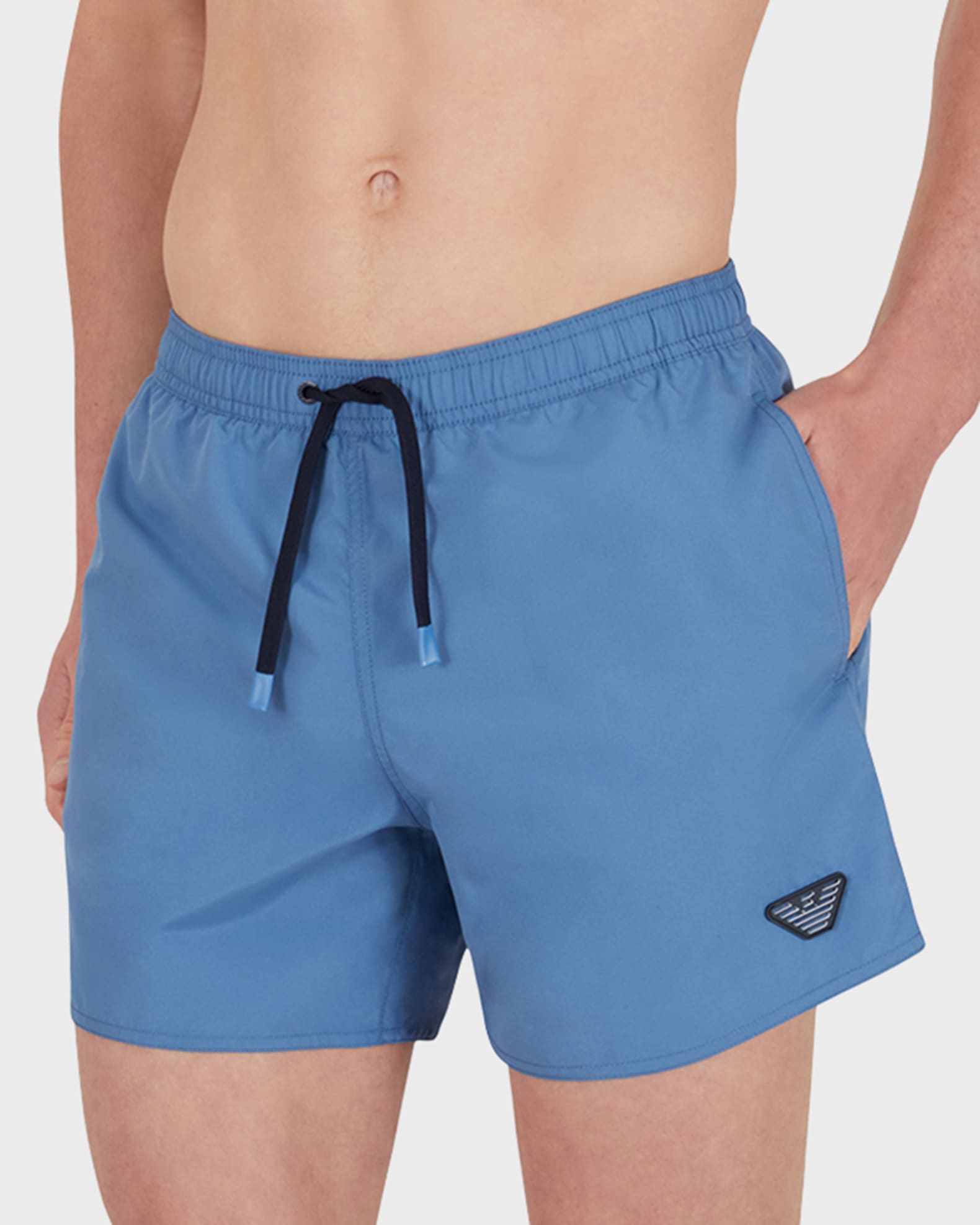 Men's Eagle Patch Swim Shorts, Blue 1