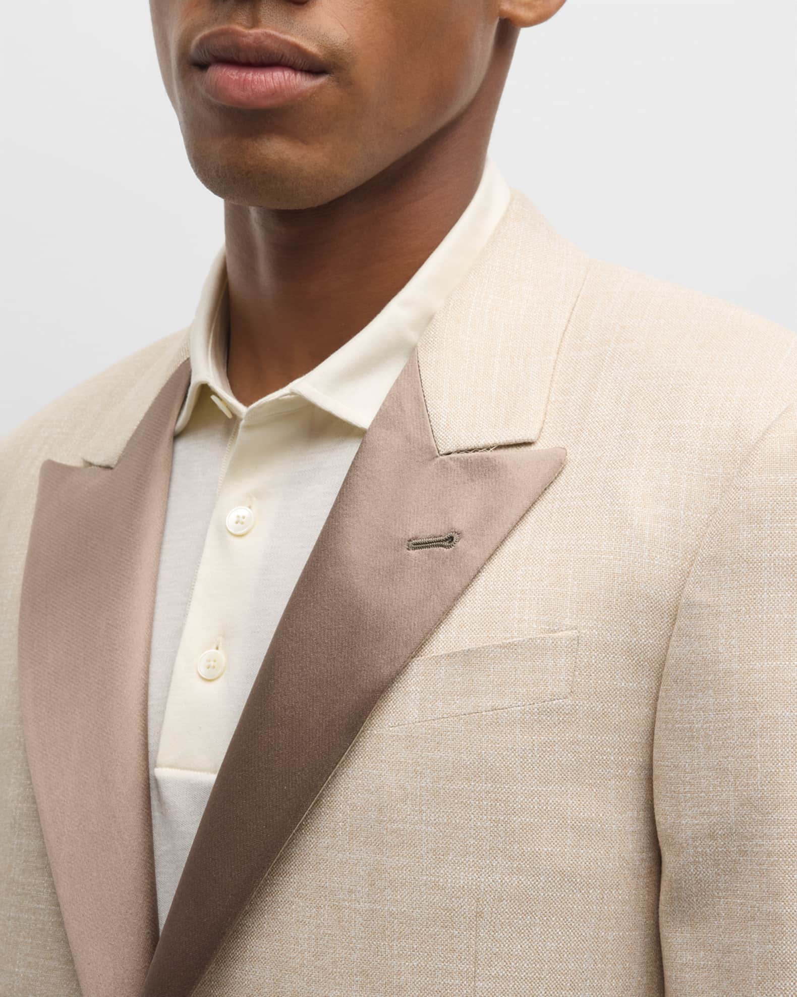 Slim Fitted Peak Lapel Side Vents Elegant Brown Nail Head Style Men's Peak Lapel Cheap Priced Business Suits Clearance Sale main image 1