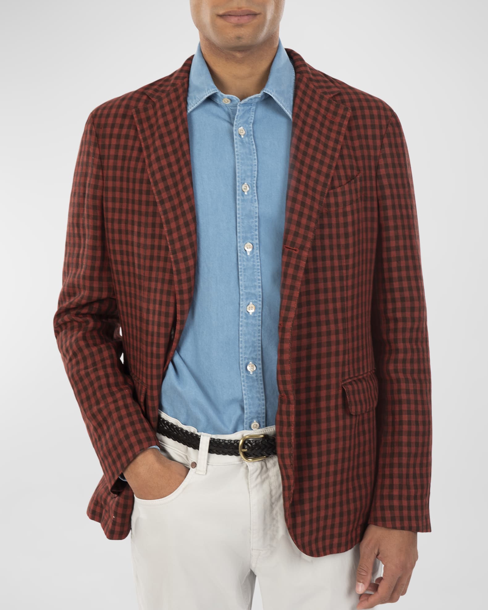 Men's Linen Gingham Sport Coat 1
