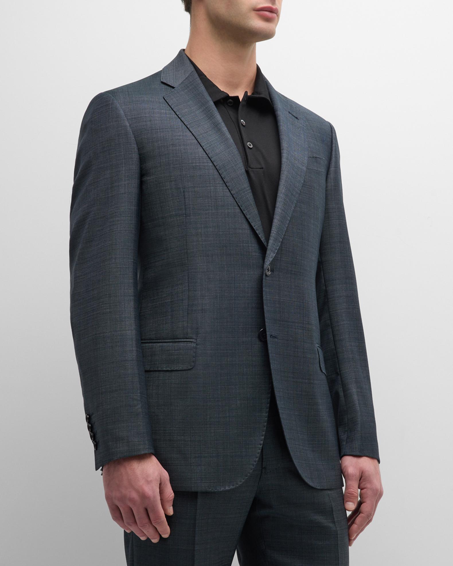 Emporio Armani Men's Textured Wool Classic Fit Suit | Neiman Marcus