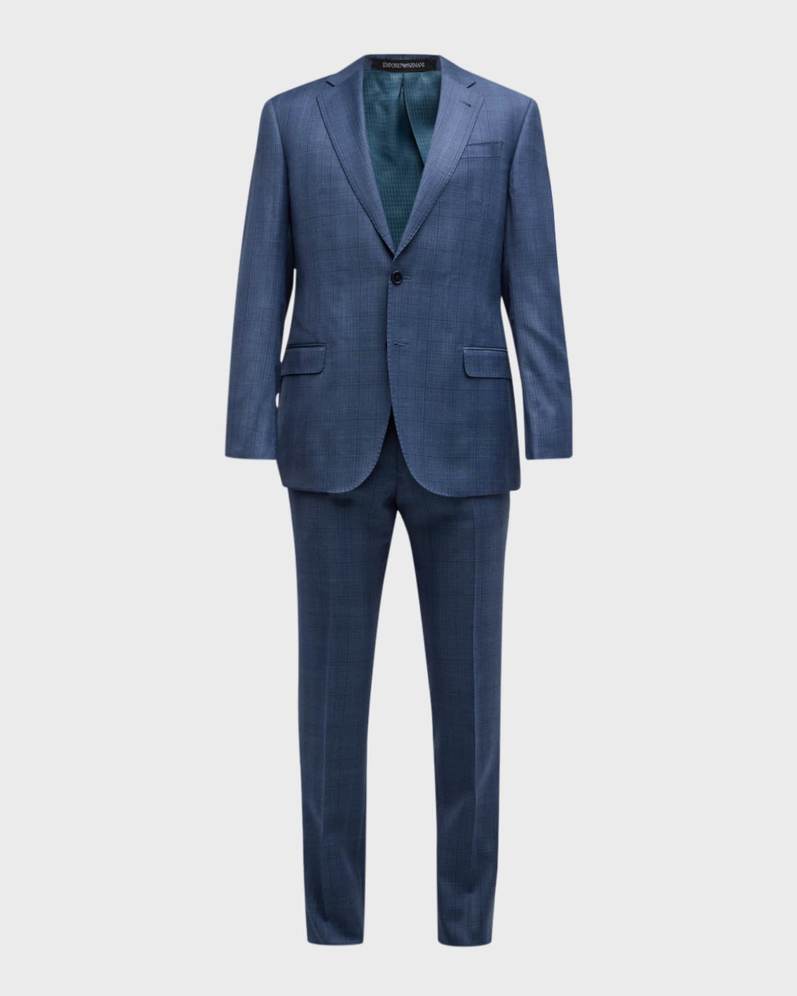 Emporio Armani Men's Tonal Plaid Wool Suit | Neiman Marcus