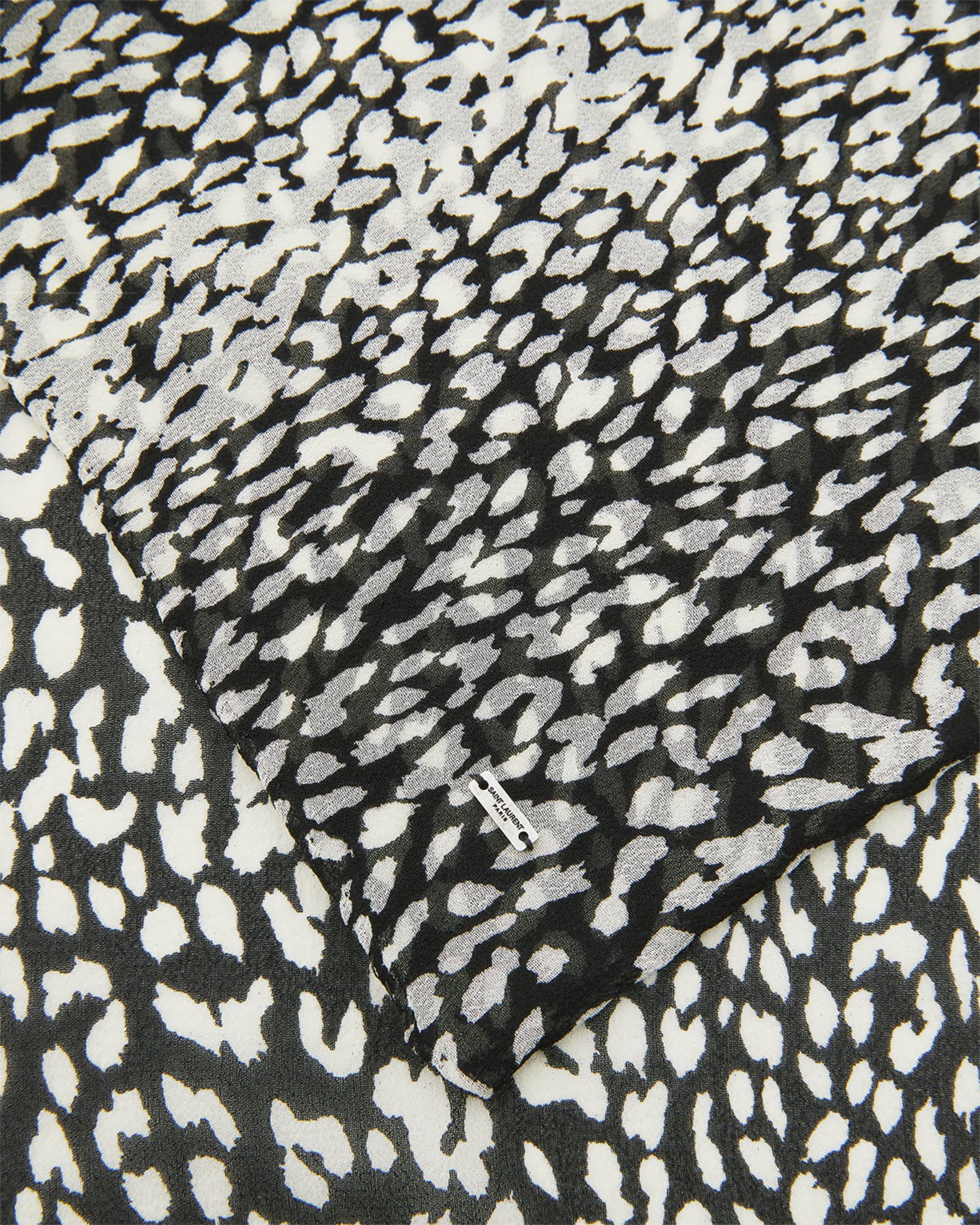 Saint Laurent Carre Leopard-Print Silk Scarf | Neiman Marcus