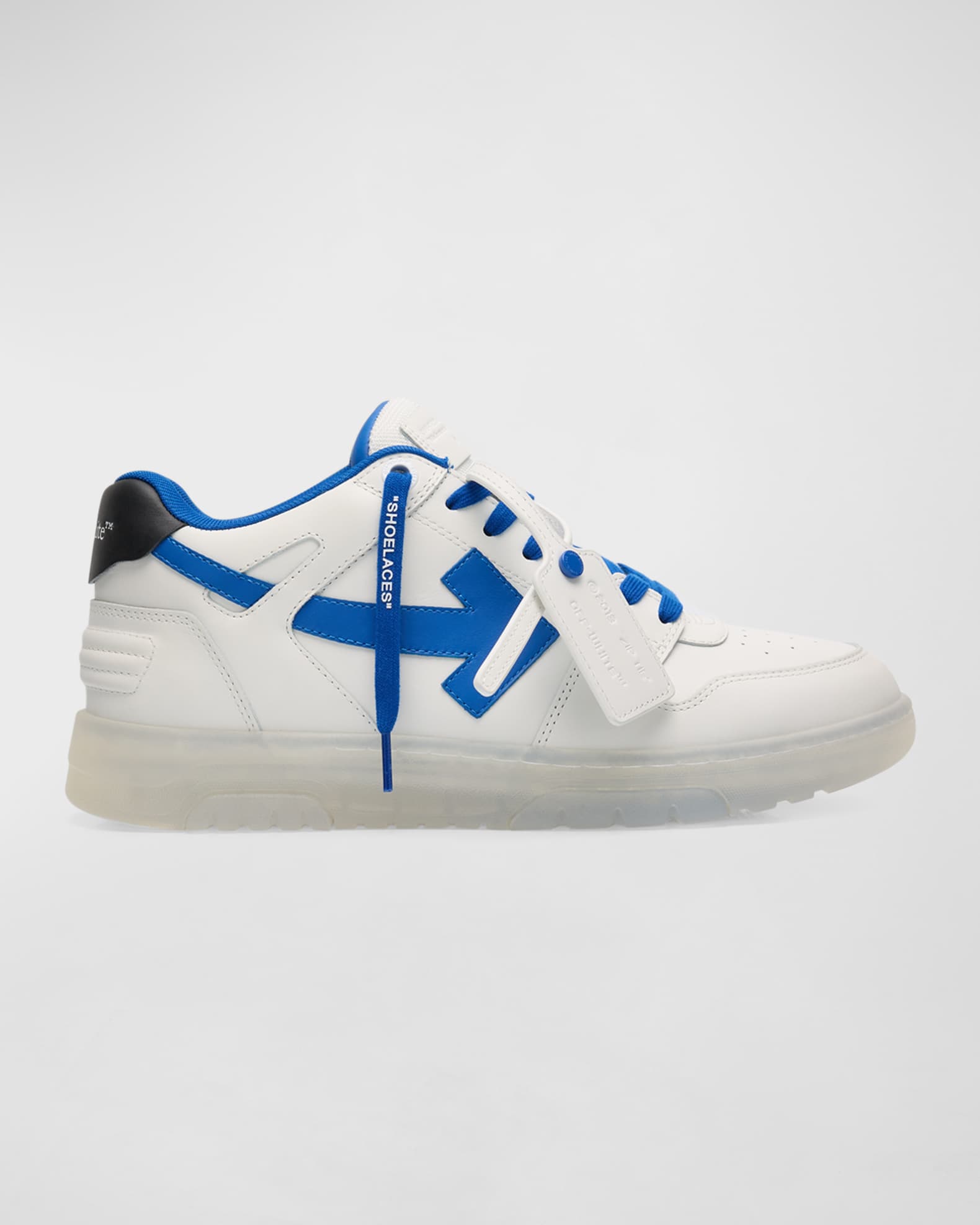 Off-White Men's Out Of Office Clear-Sole Leather Low-Top Sneakers