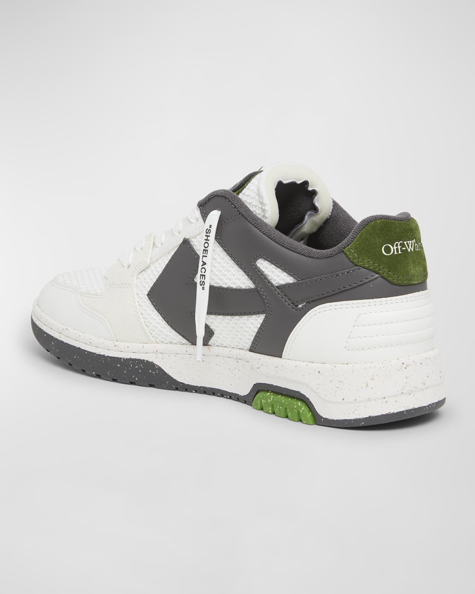 【送料&関税込】Off-White slim Out Of Office Sneakers Off-White Men's Slim Out Of Office Mesh and Leather Low-Top