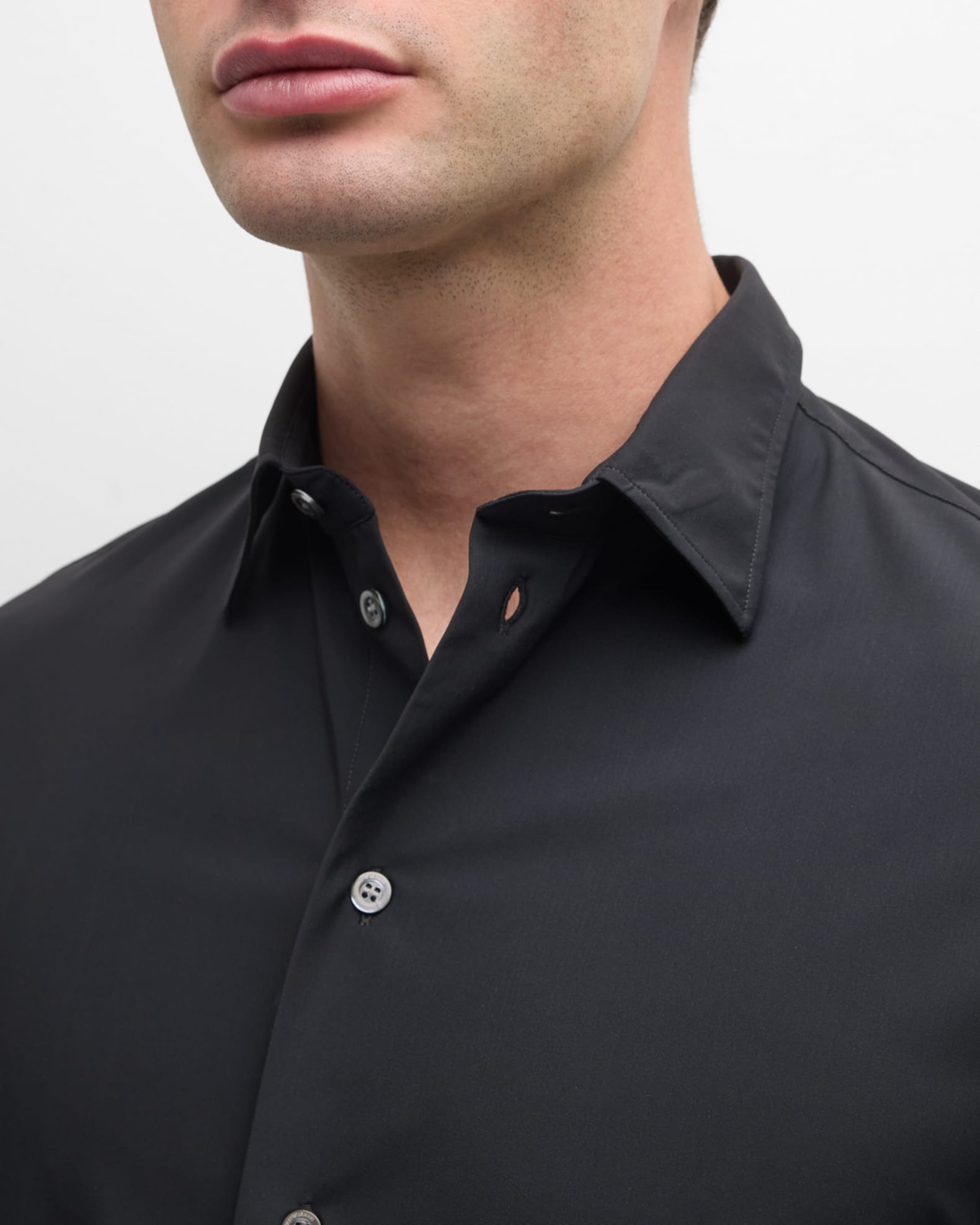 Emporio Armani Men's Nylon-Stretch Sport Shirt | Neiman Marcus