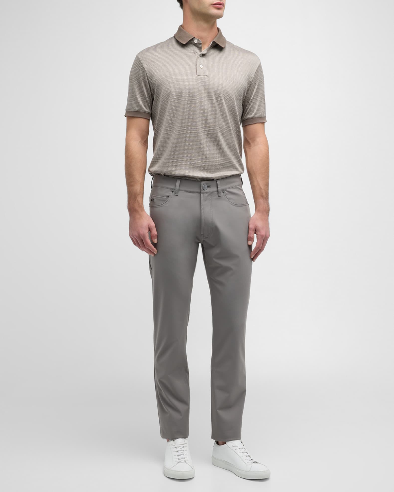Emporio Armani Men's Printed Jersey-Stretch Polo Shirt | Neiman Marcus