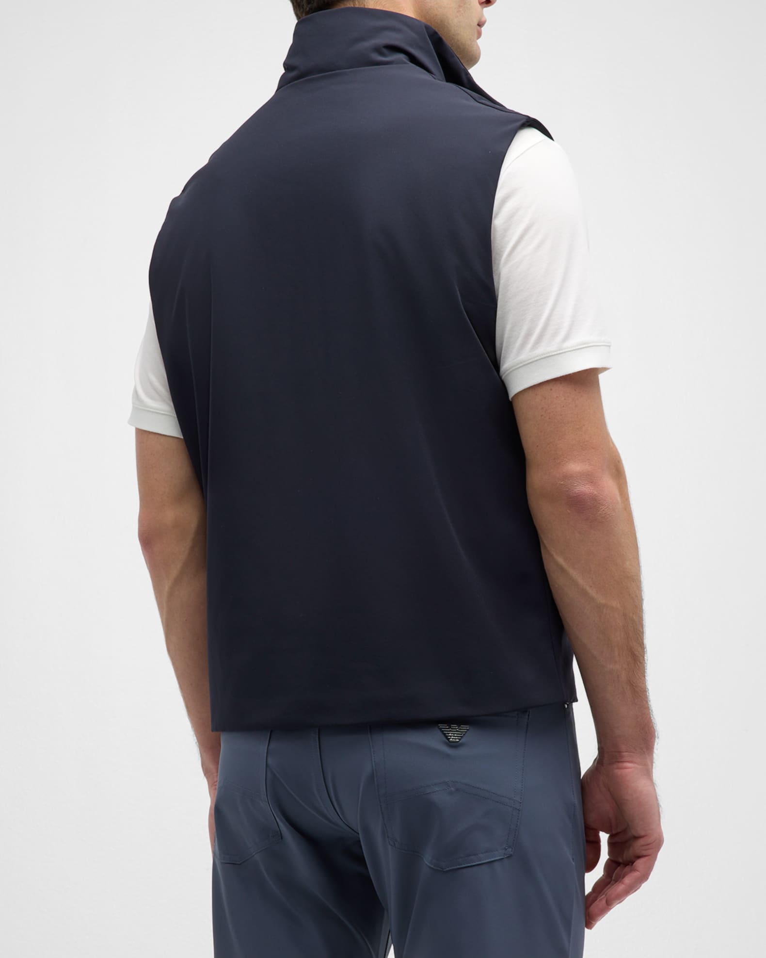 Emporio Armani Men's Padded Nylon Full-Zip Vest | Neiman Marcus