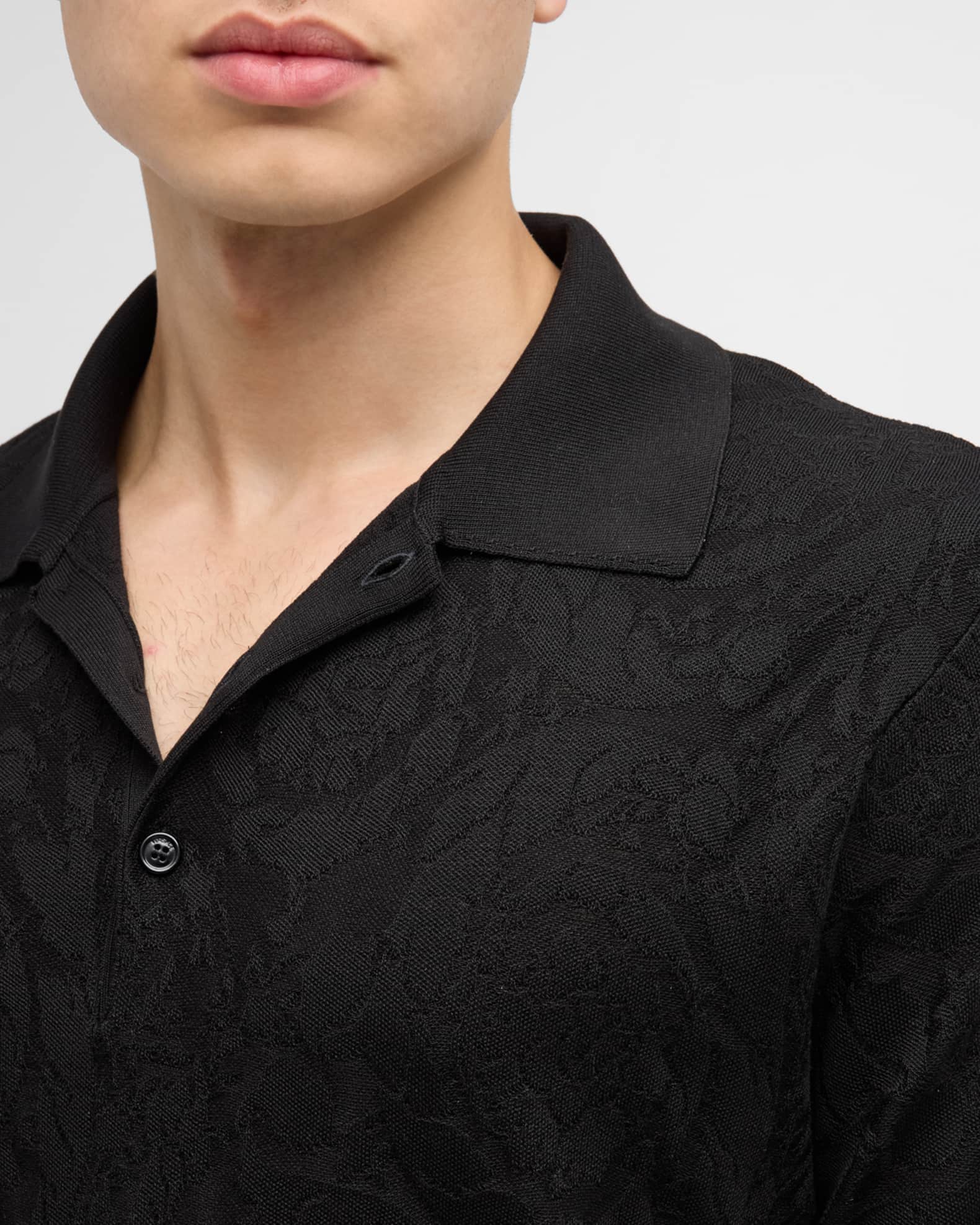 VERSACE cotton knit polo top main image 0