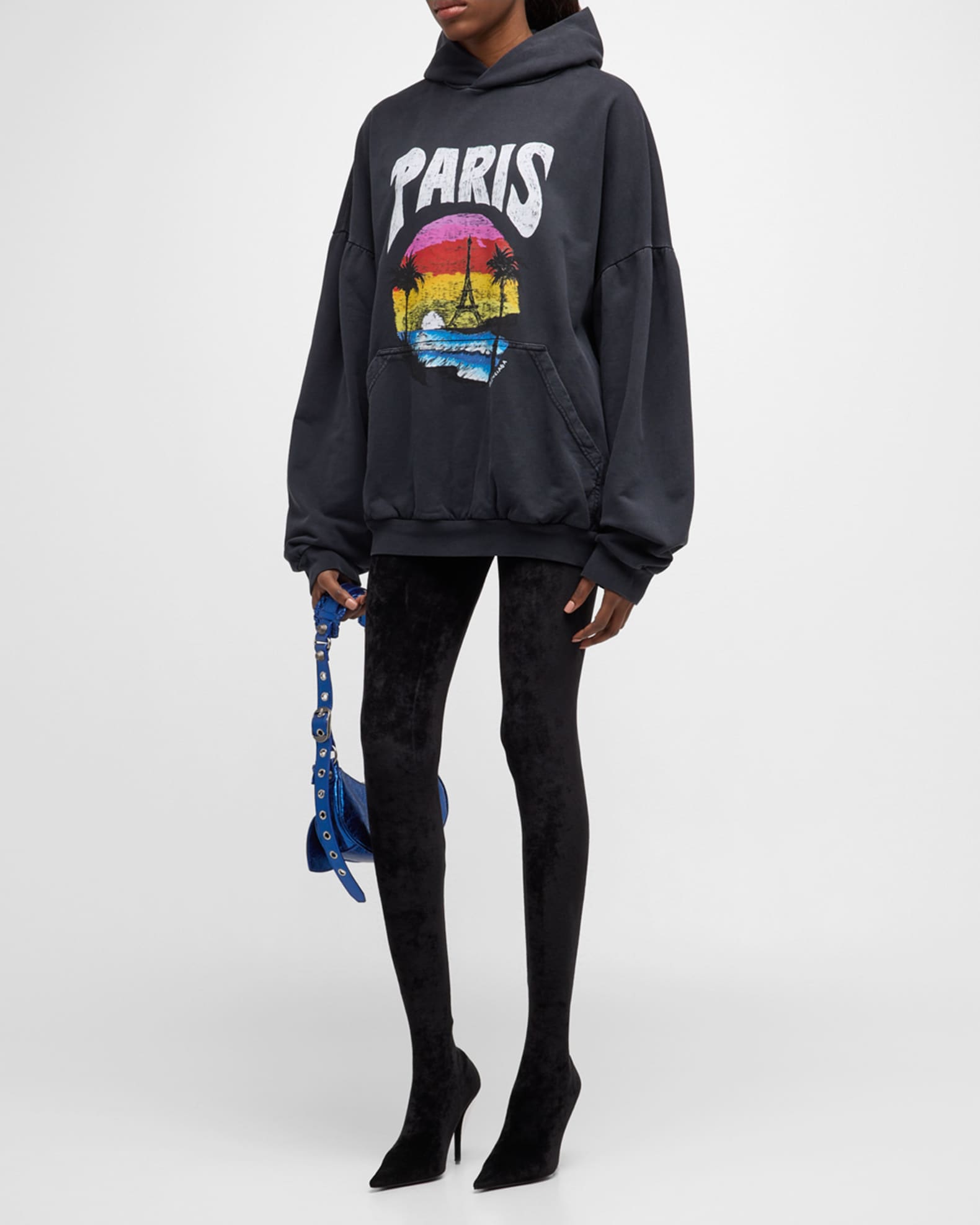 Paris Tropical Round Hoodie Oversized