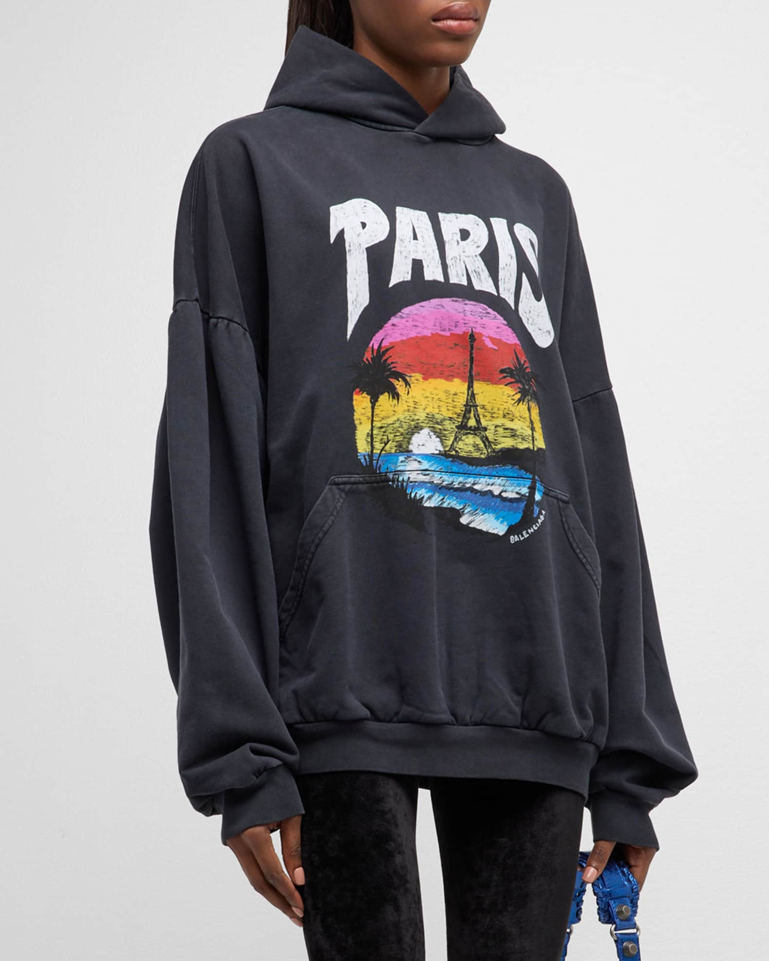 Paris Tropical Round Hoodie Oversized