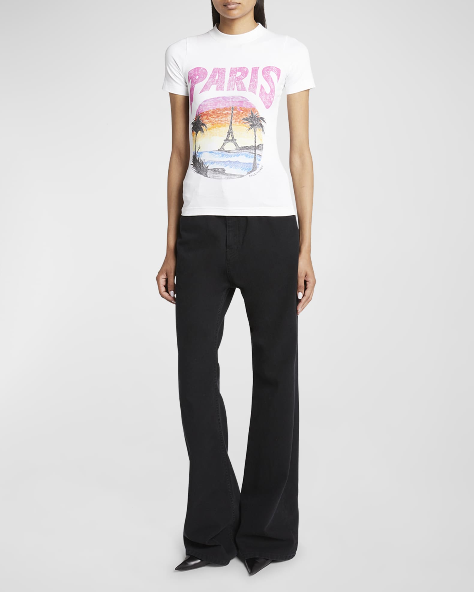 Shop Balenciaga Paris Tropical T-Shirt Fitted | Saks Fifth Avenue