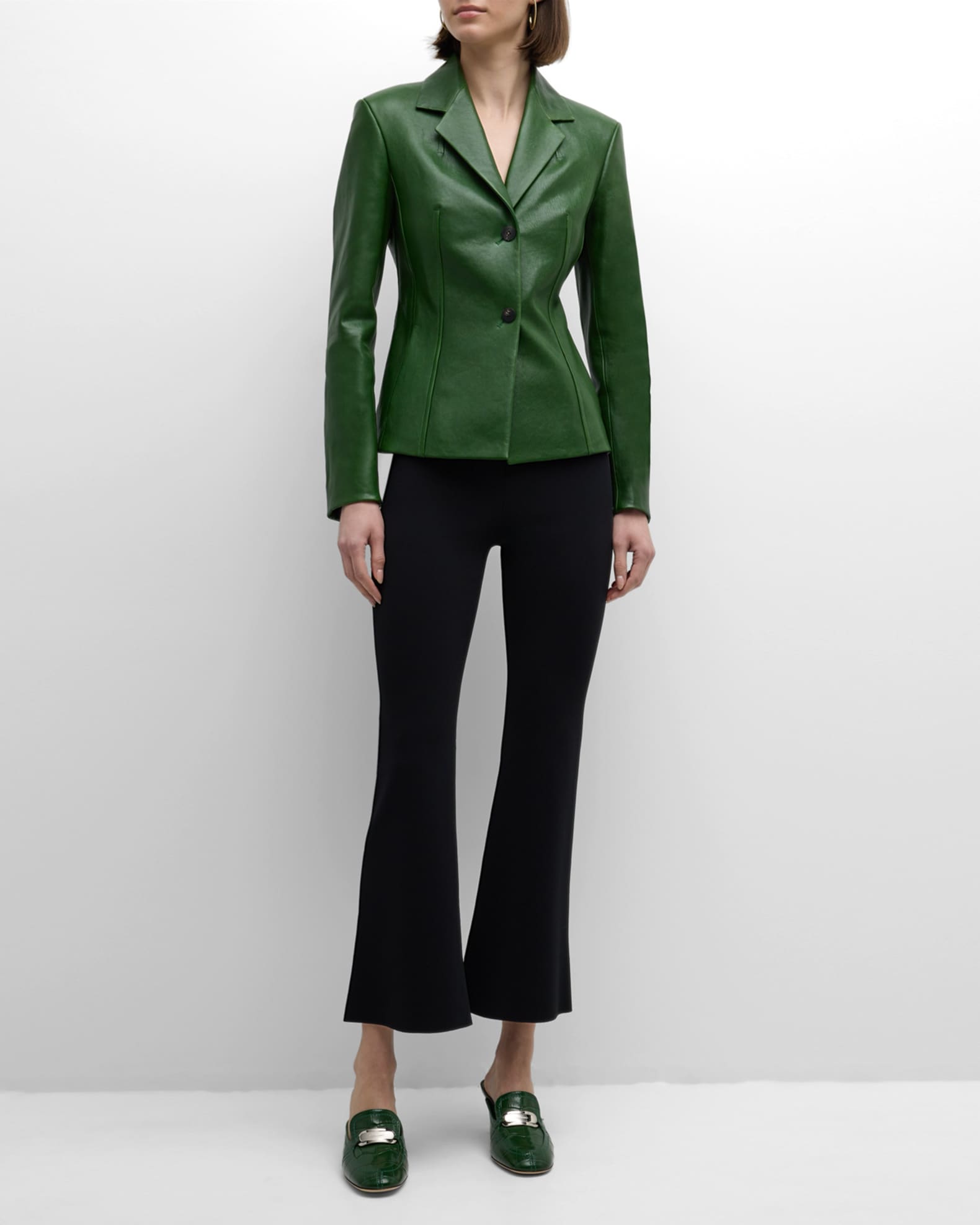 Ferragamo Tailored Leather Blazer Jacket Neiman Marcus
