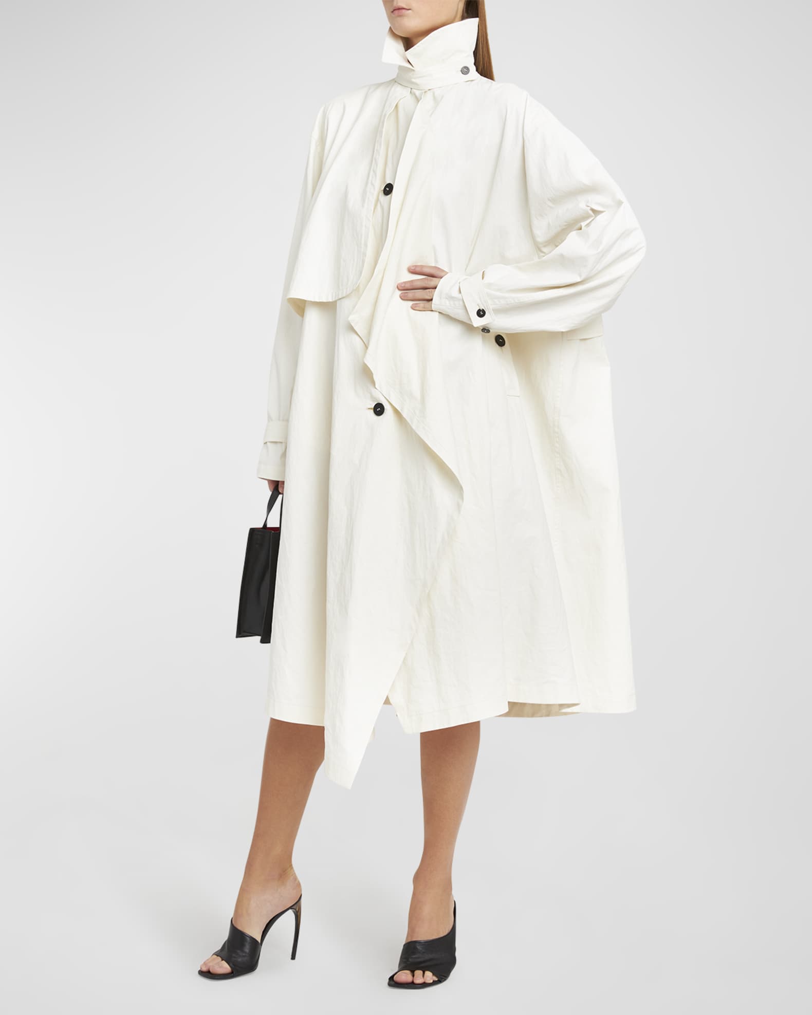 Ferragamo Coated Linen Oversized Trench Coat Neiman Marcus