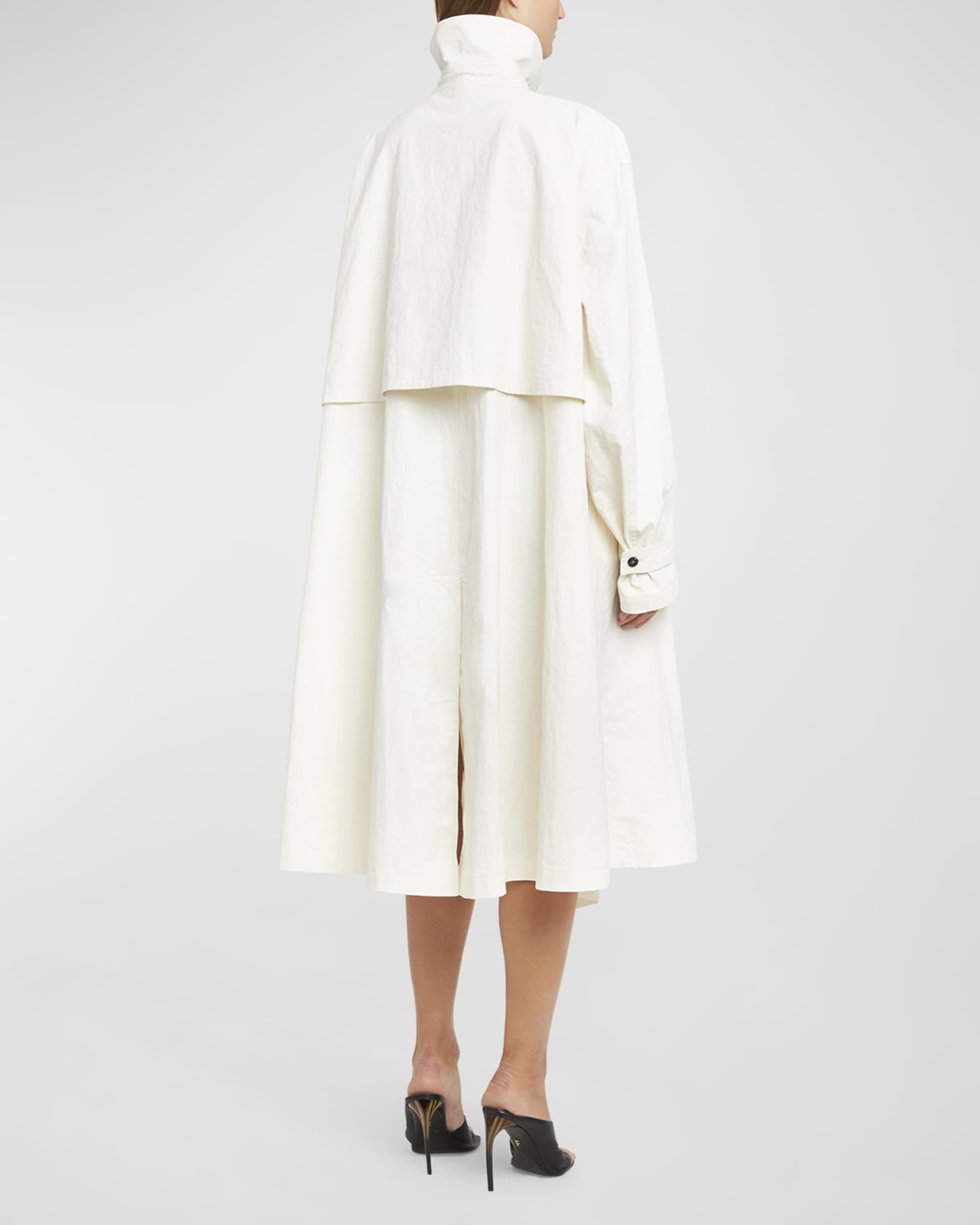 【送料&関税込】Ferragamo Cappotto Ferragamo Coated Linen Oversized Trench Coat | Neiman Marcus