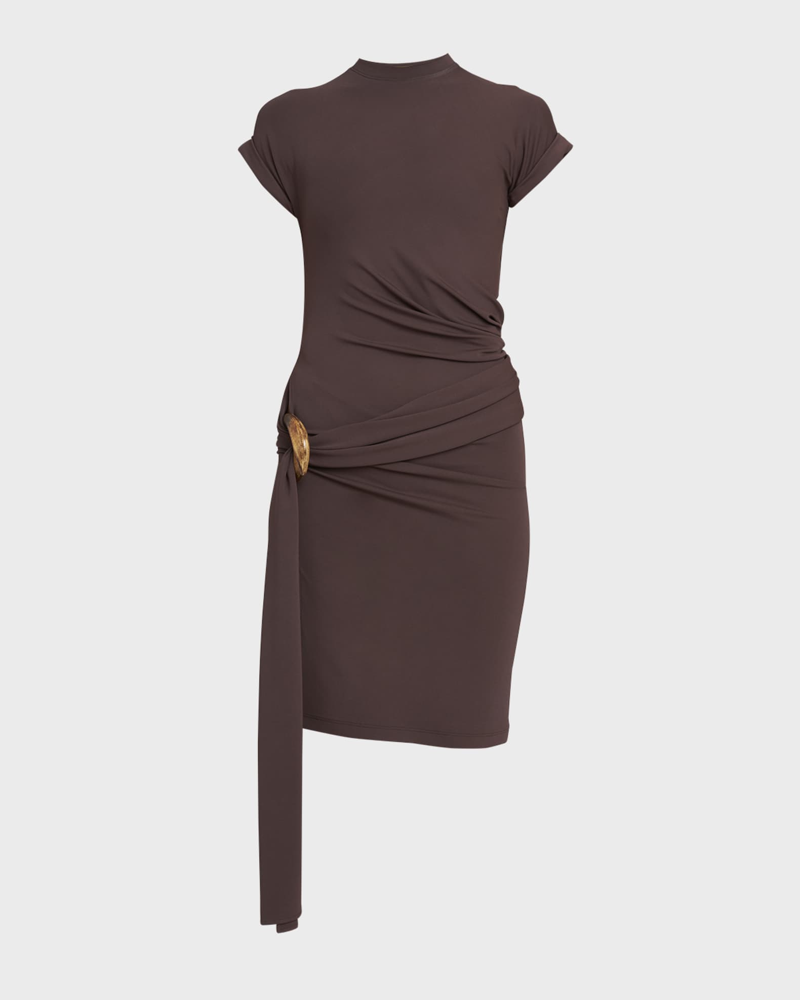 Ferragamo Jersey Wrap Dress with Buckle Detail | Neiman Marcus
