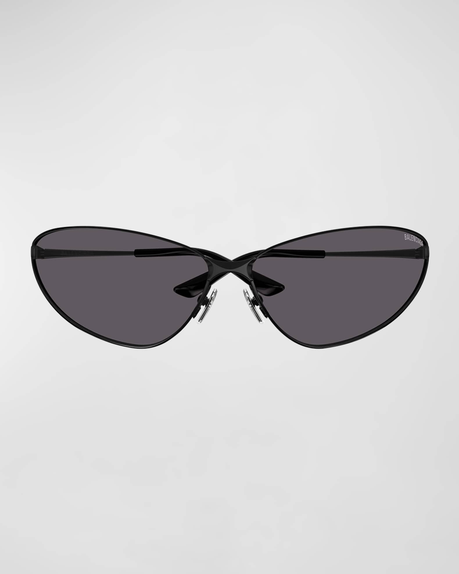 Balenciaga Curved Metal Cat-Eye Sunglasses | Neiman Marcus