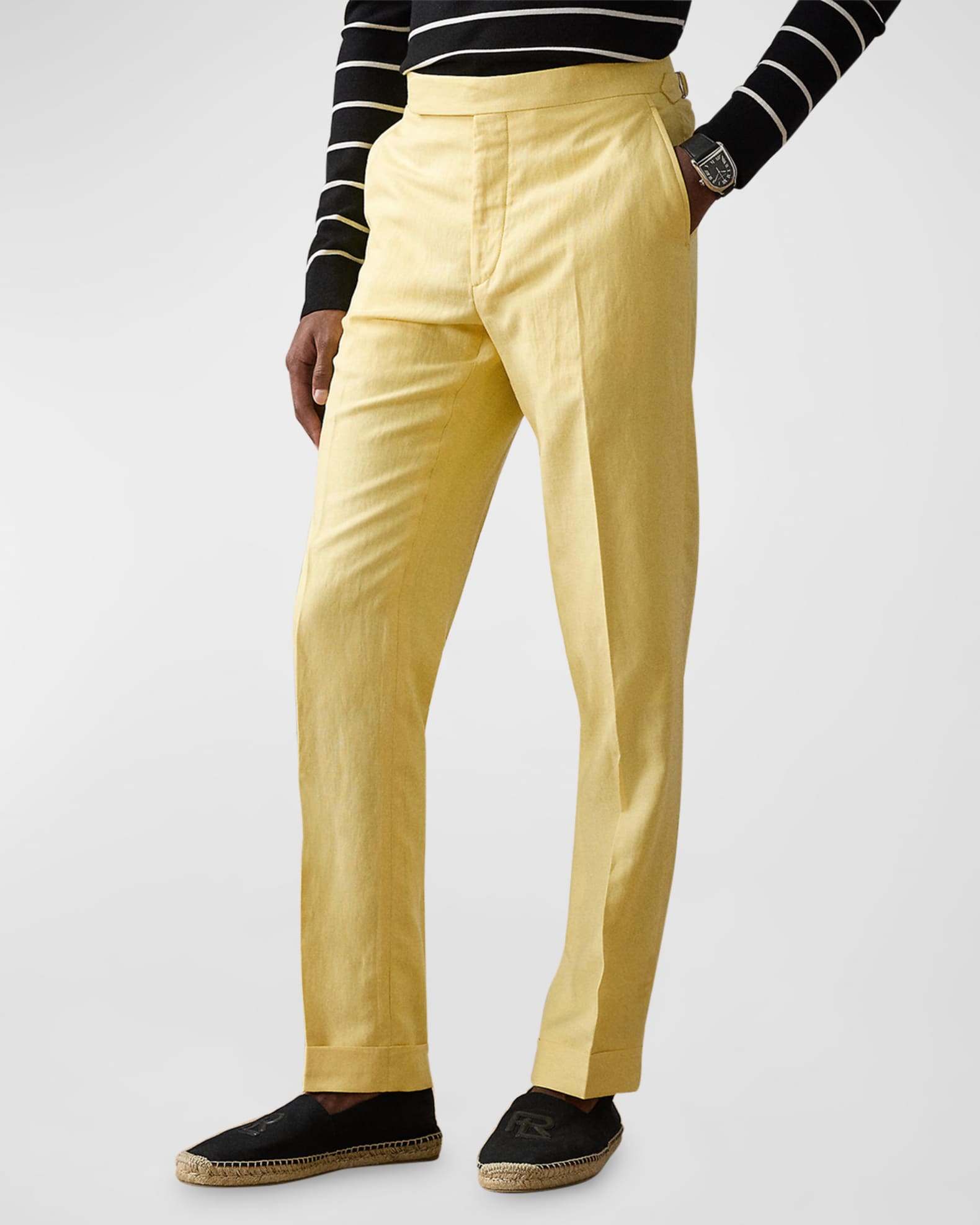 Ralph lauren mens linen trousers sales