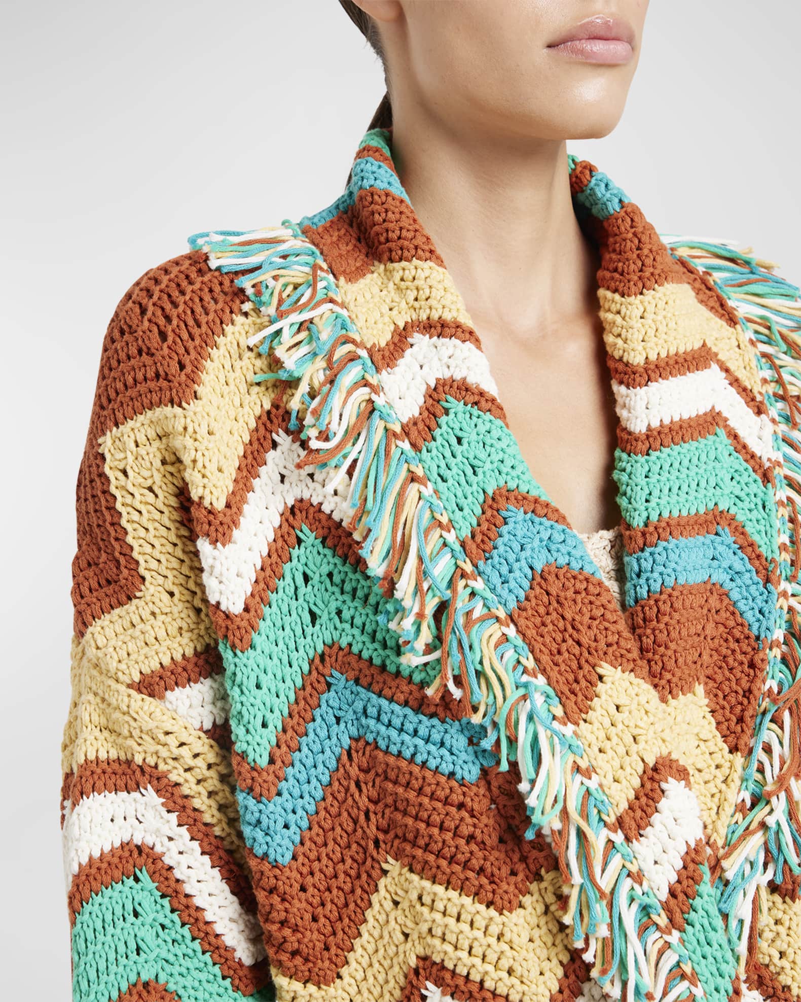 Alanui Kaleidoscopic chevron-print cardigan - Black