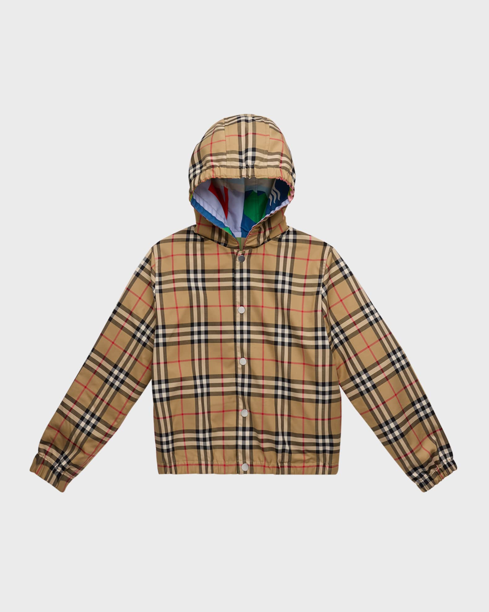 Burberry Boy's Mackenzie Reversible Check Jacket, Size 3-14