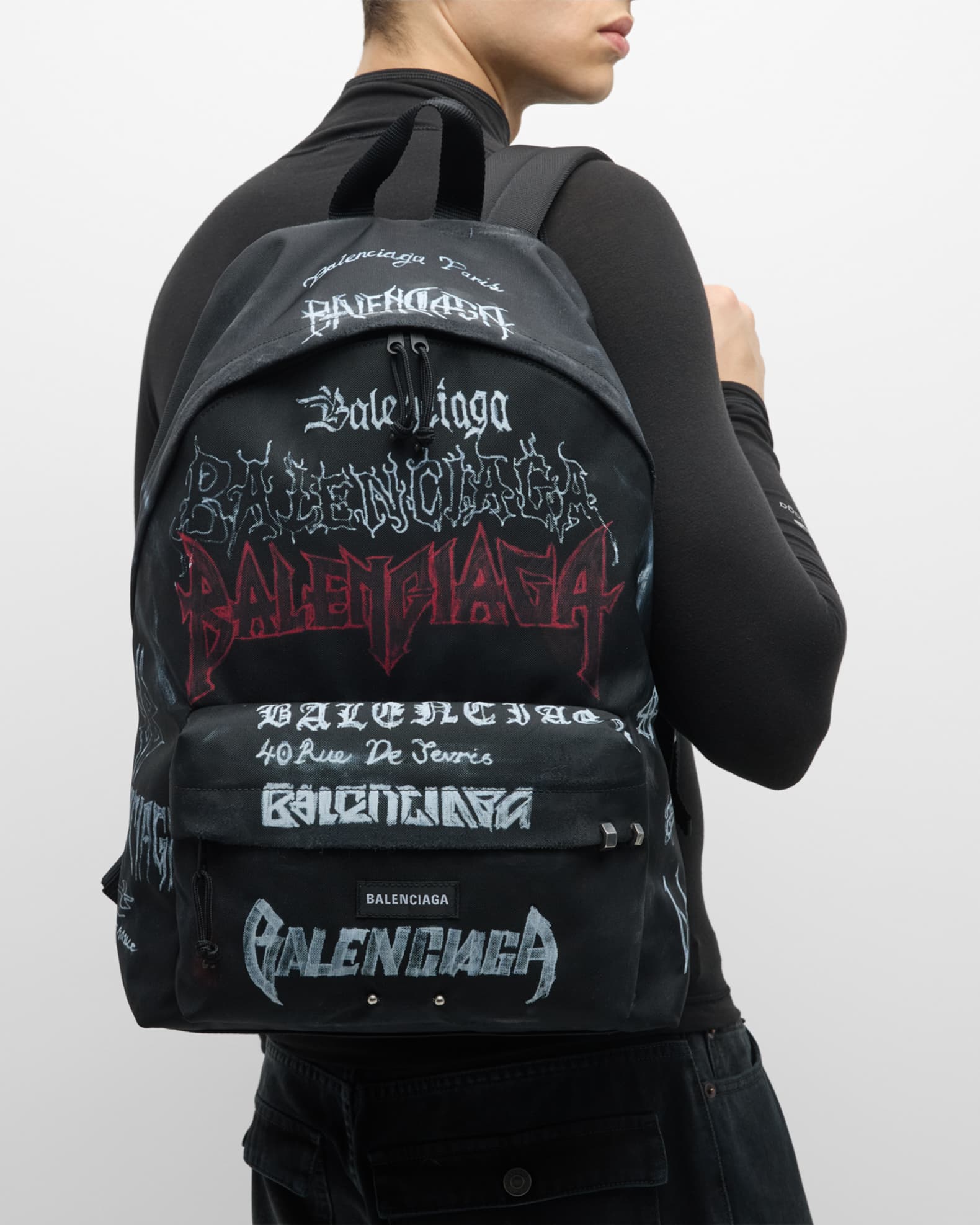 Balenciaga Men's Explorer DIY Metal Allover Backpack | Neiman Marcus