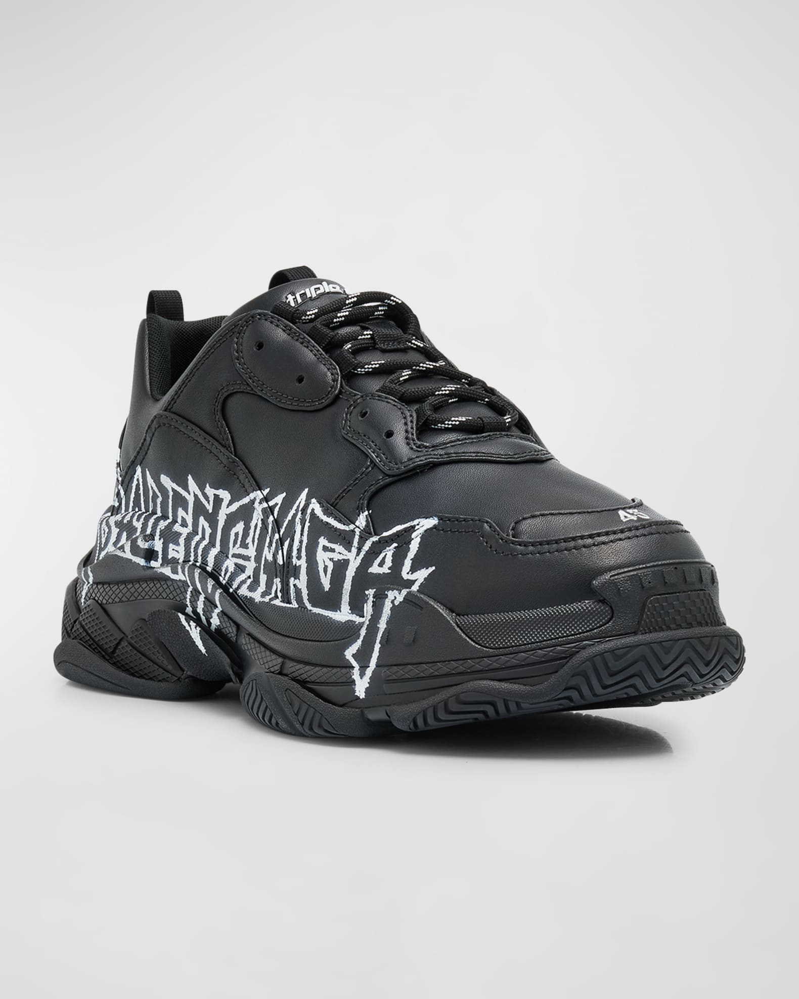 Balenciaga Men s Triple S DIY Metal Leather Fashion Sneakers Neiman Marcus