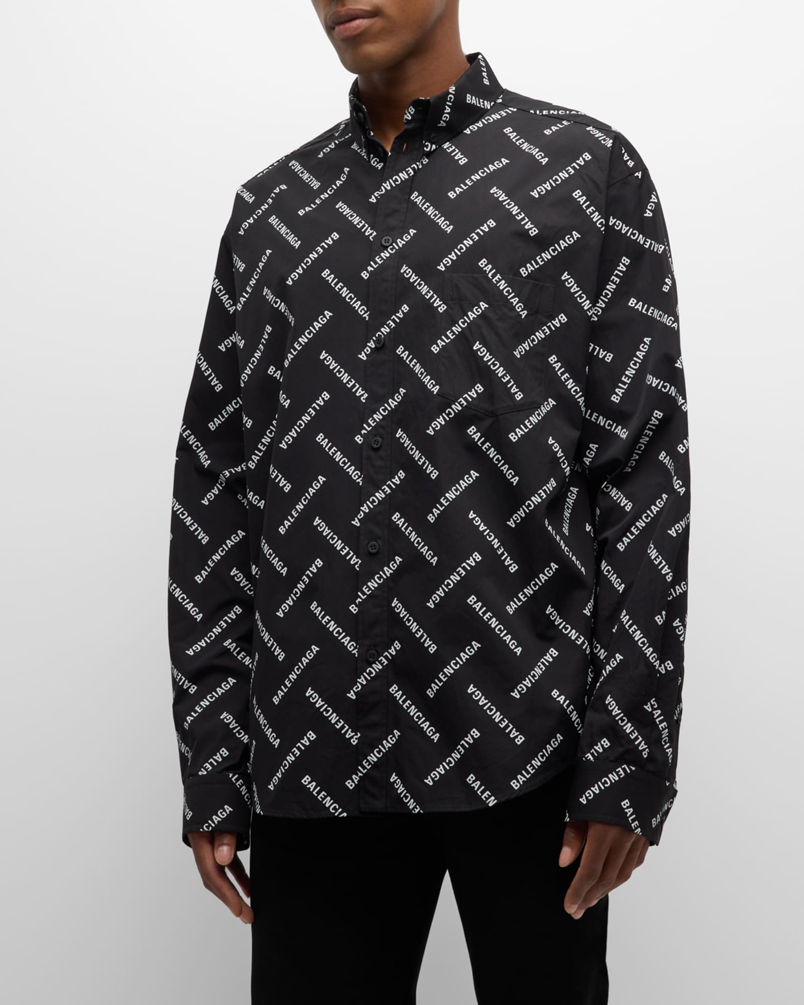 Men s Diagonal Allover Logo Sport Shirt