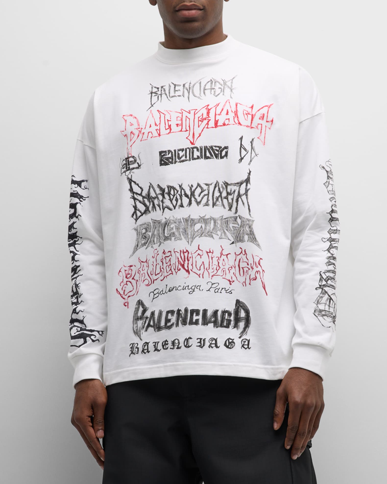 【BALENCIAGA】DIY メタル長袖 T シャツ ミディアム フィット Diy metal ロングスリーブ tシャツ ミディアムフィット